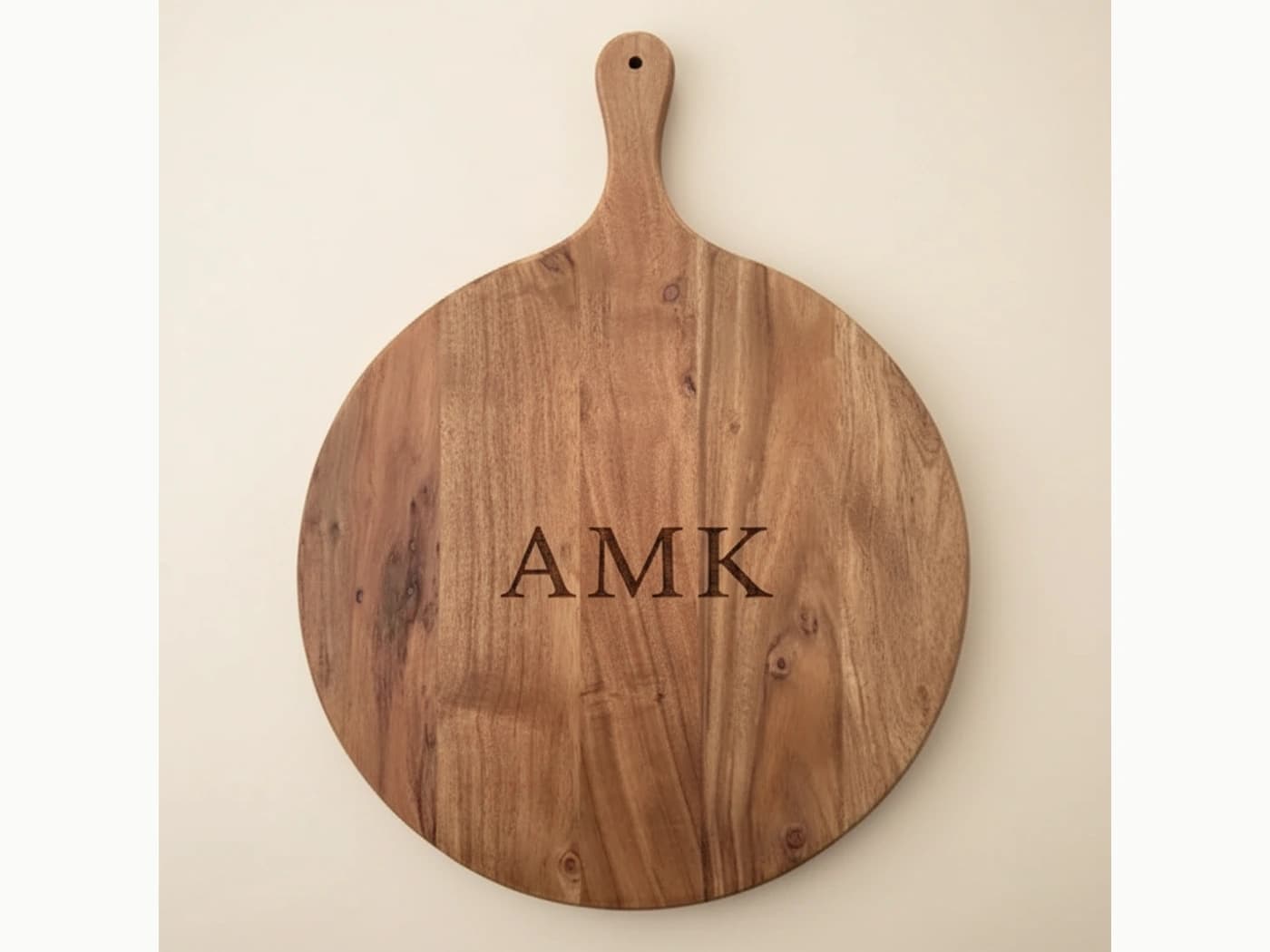 Monogram Acacia Round Board