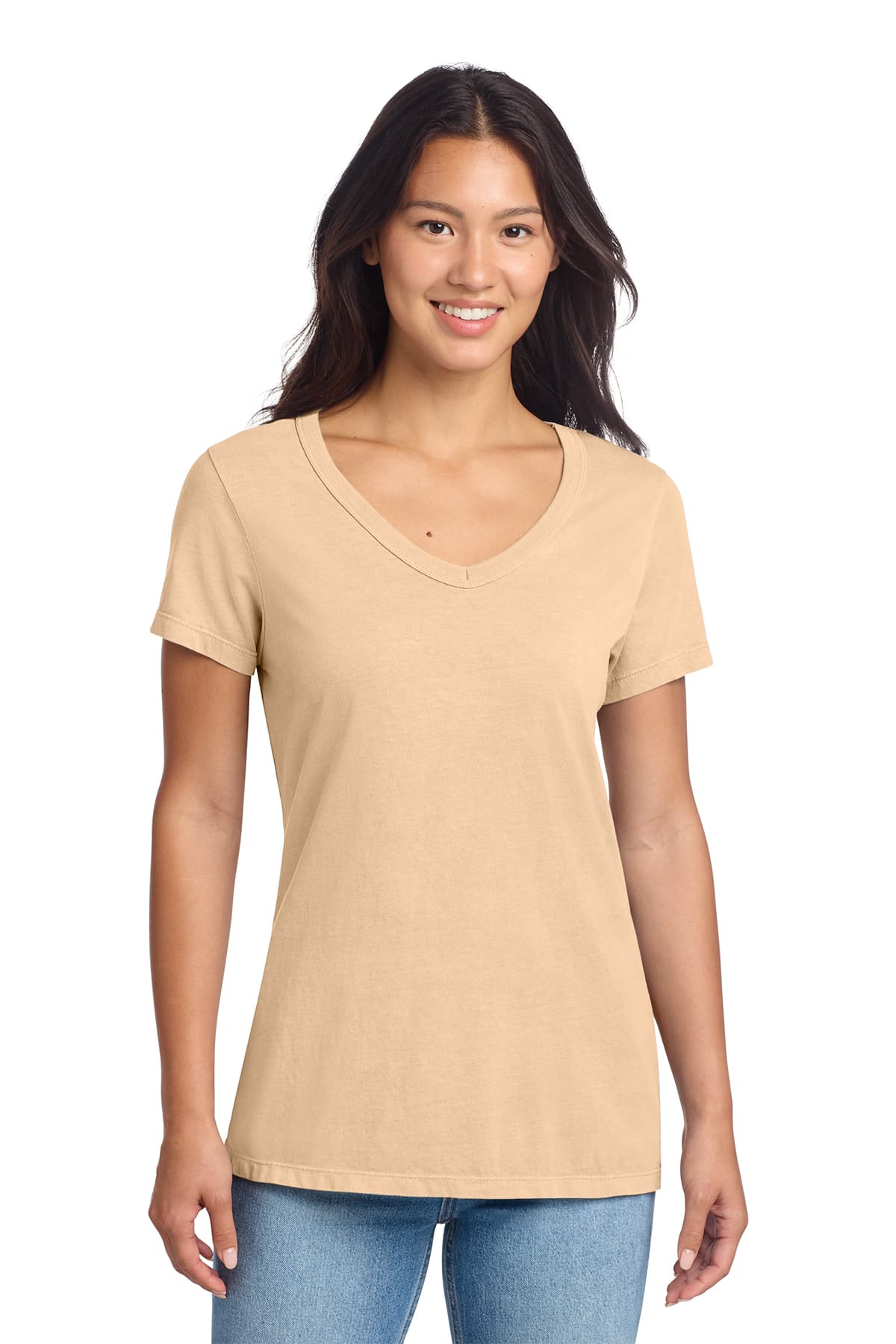 Port & Co Women's Beach Wash Garment-Dyed V-Neck Tee