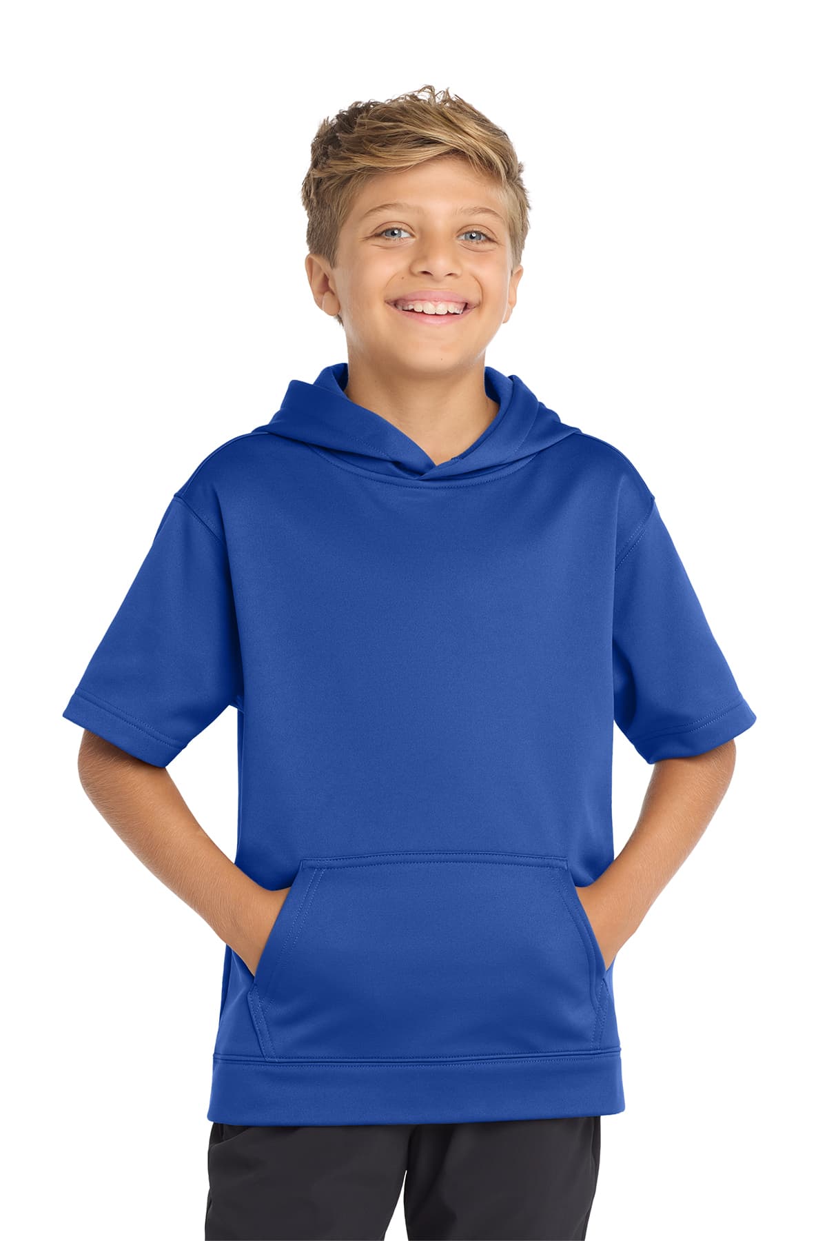 Sport-Tek Youth Sport-Wick Fleece Short Sleeve Hooded Pullover