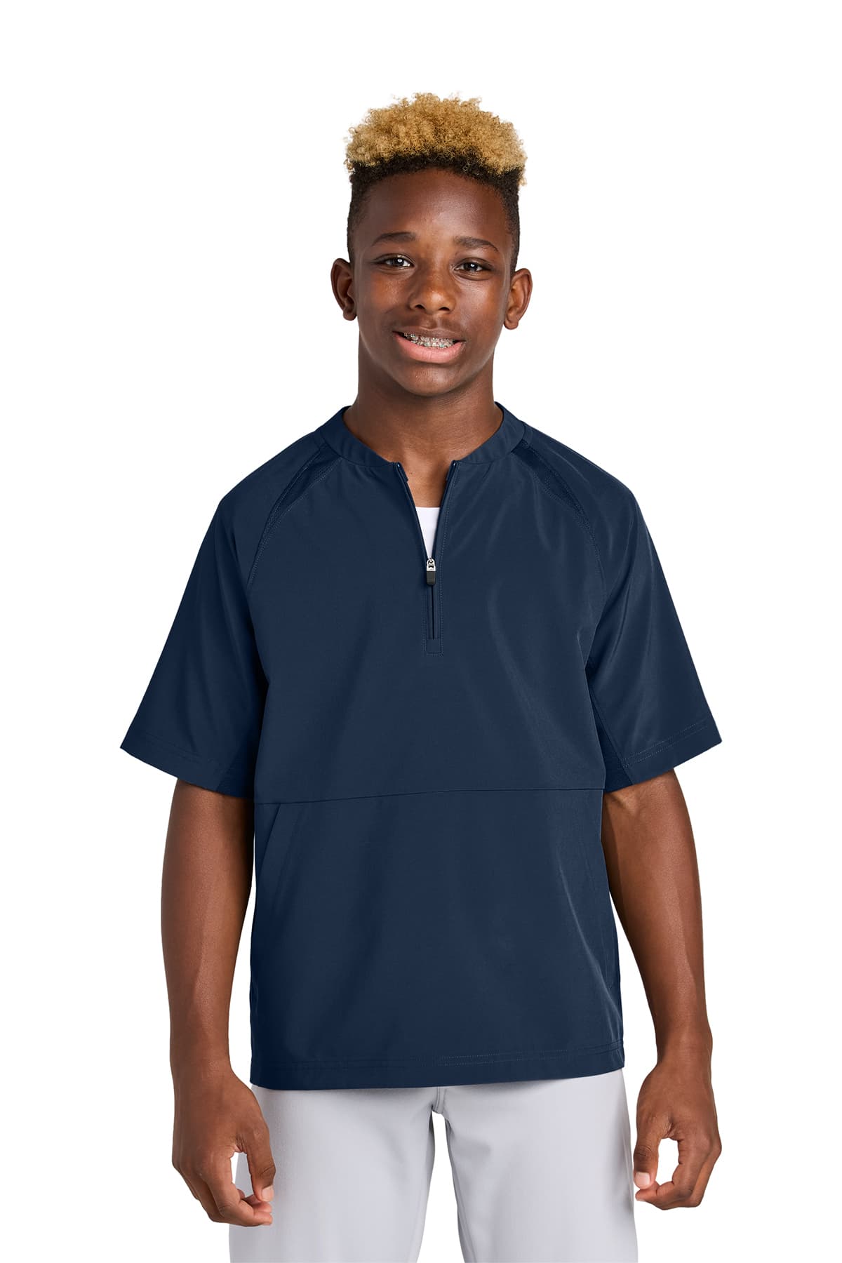 Sport-Tek Youth Repeat 1/2-Zip Short Sleeve Jacket