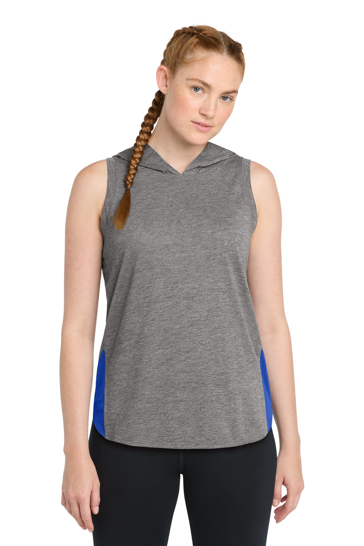 Sport-Tek Women's PosiCharge Tri-Blend Wicking Draft Hoodie Tank