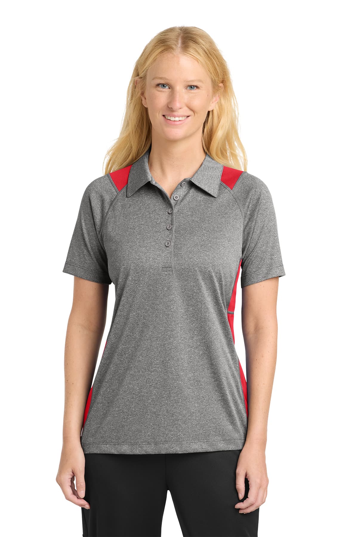 Sport-Tek Women's Heather Colorblock Contender Polo