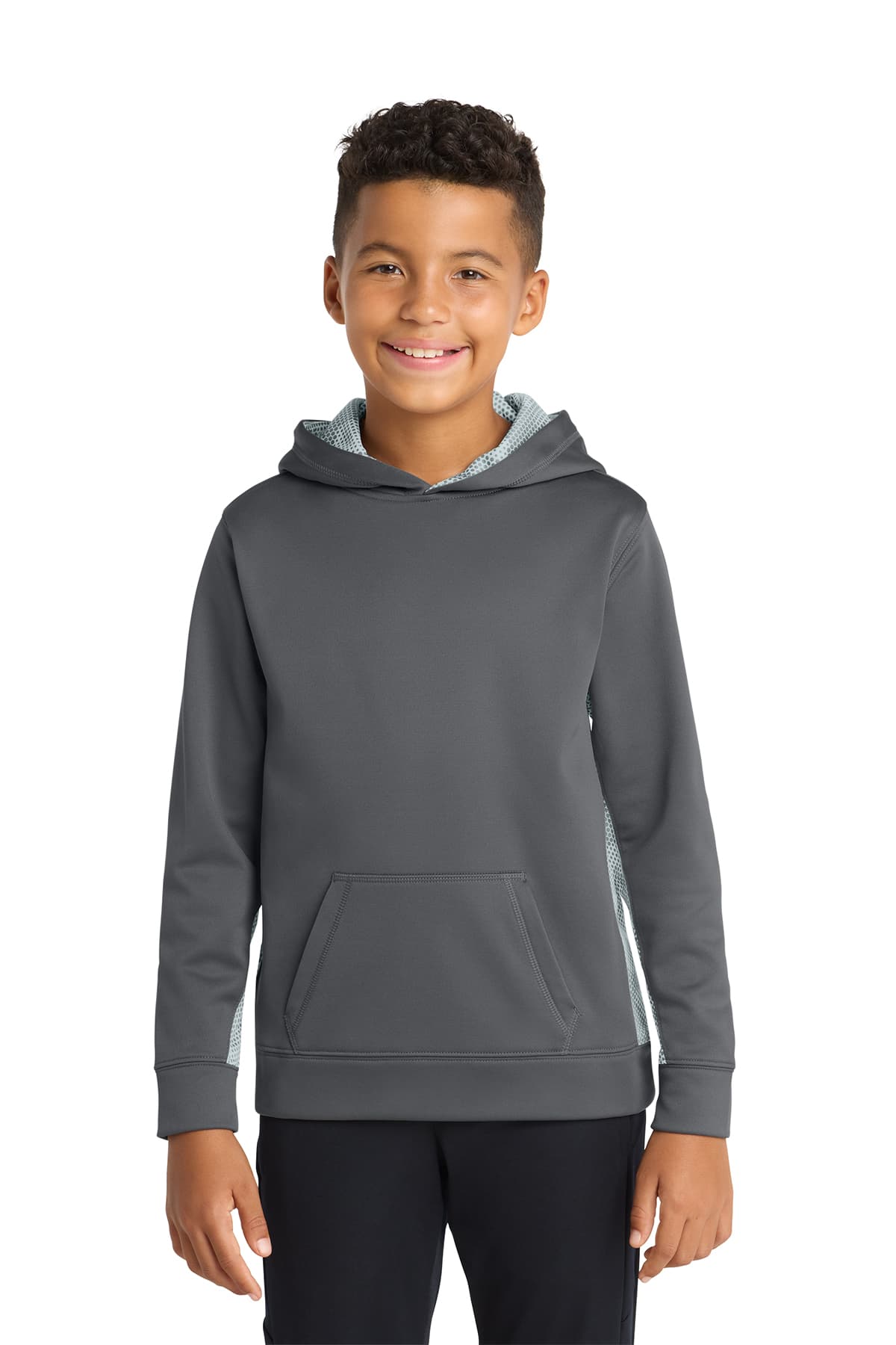 Sport-Tek Youth Sport-Wick CamoHex Fleece Colorblock Hooded Pullover