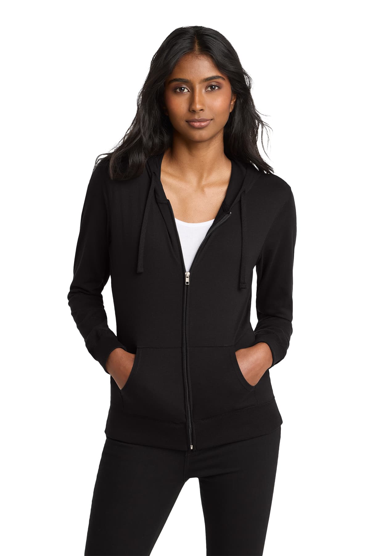 District Women’s Fitted Jersey Full-Zip Hoodie