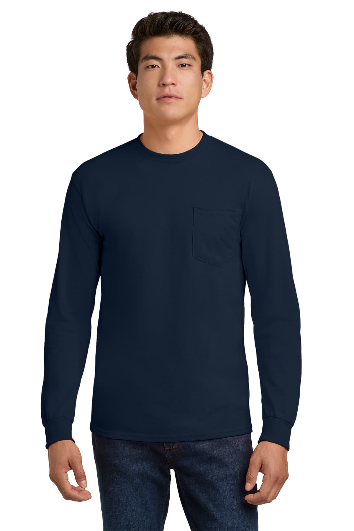 Gildan Ultra Cotton 100% US Cotton Long Sleeve T-Shirt with Pocket