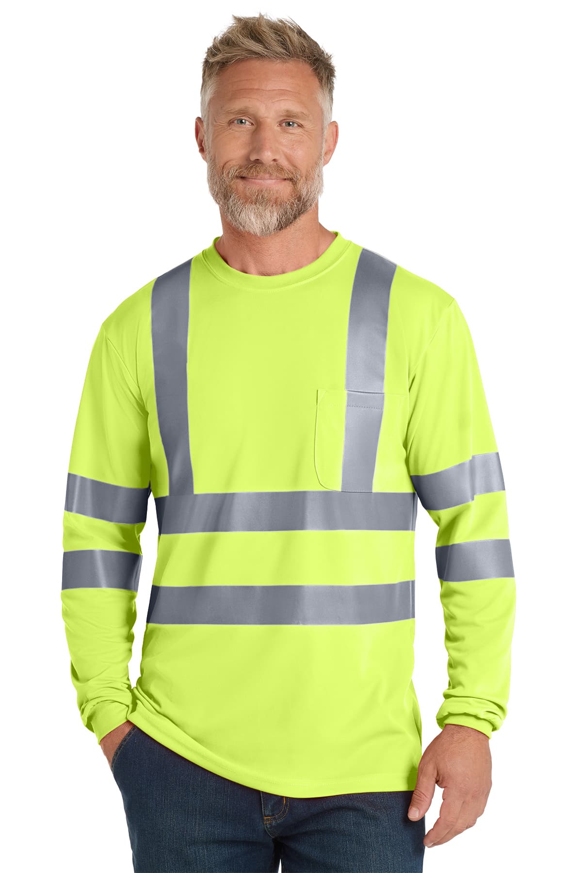 CornerStone ANSI 107 Class 3 Long Sleeve Snag-Resistant Reflective T-Shirt
