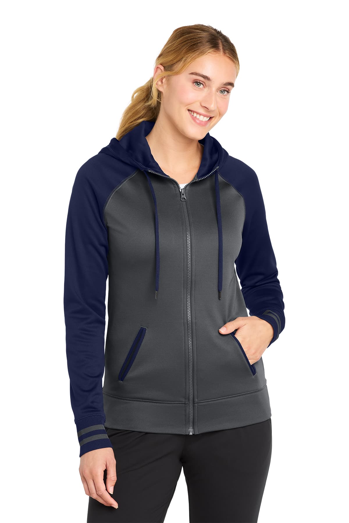 Sport-Tek Women's Sport-Wick Varsity Fleece Full-Zip Hooded Jacket