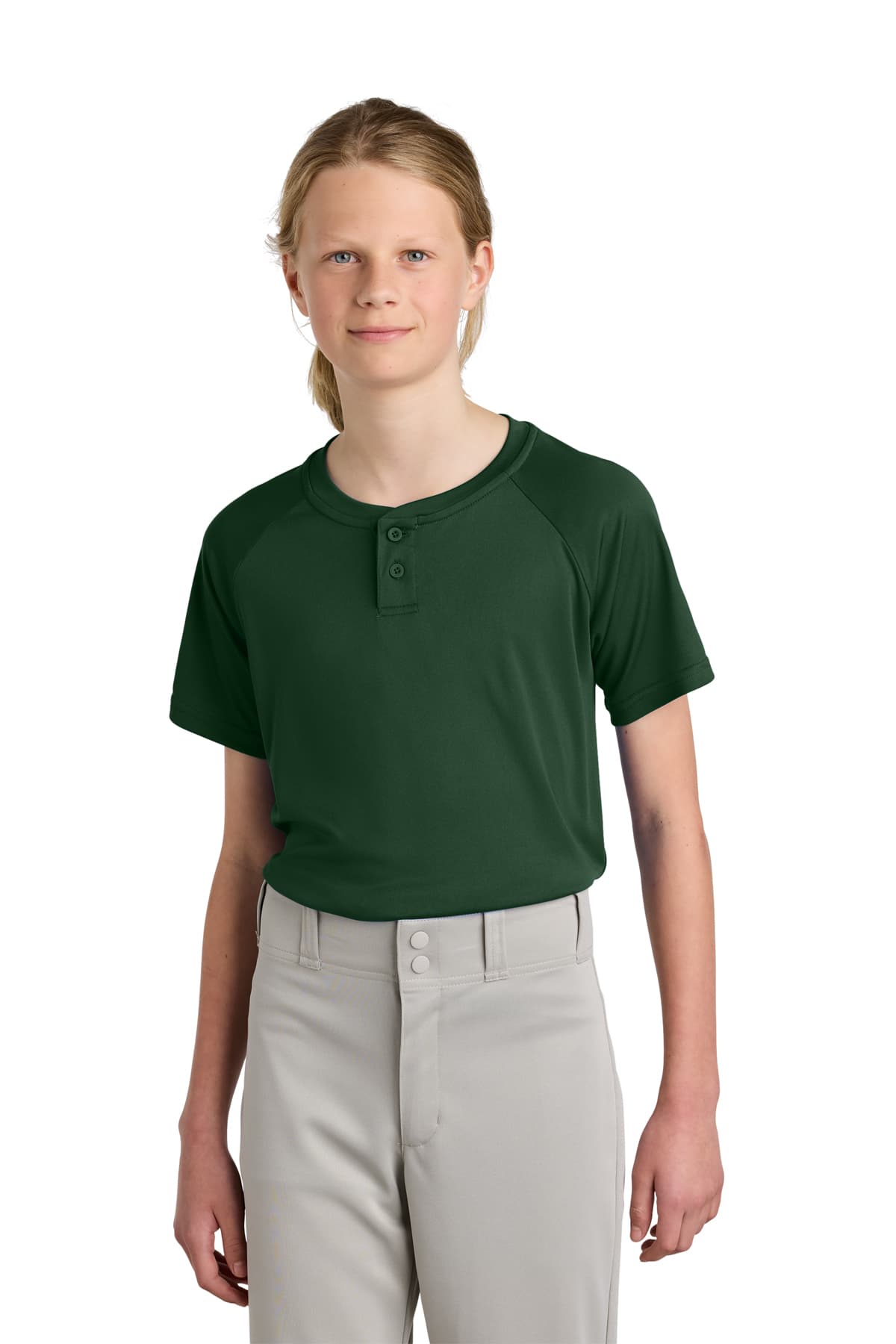 Sport-Tek Youth PosiCharge Competitor 2-Button Henley
