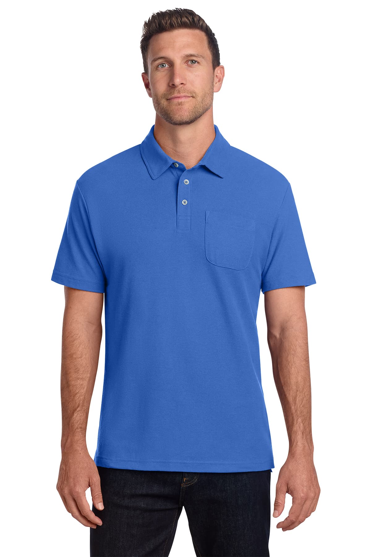 Port Authority C-FREE Cotton Blend Pique Pocket Polo