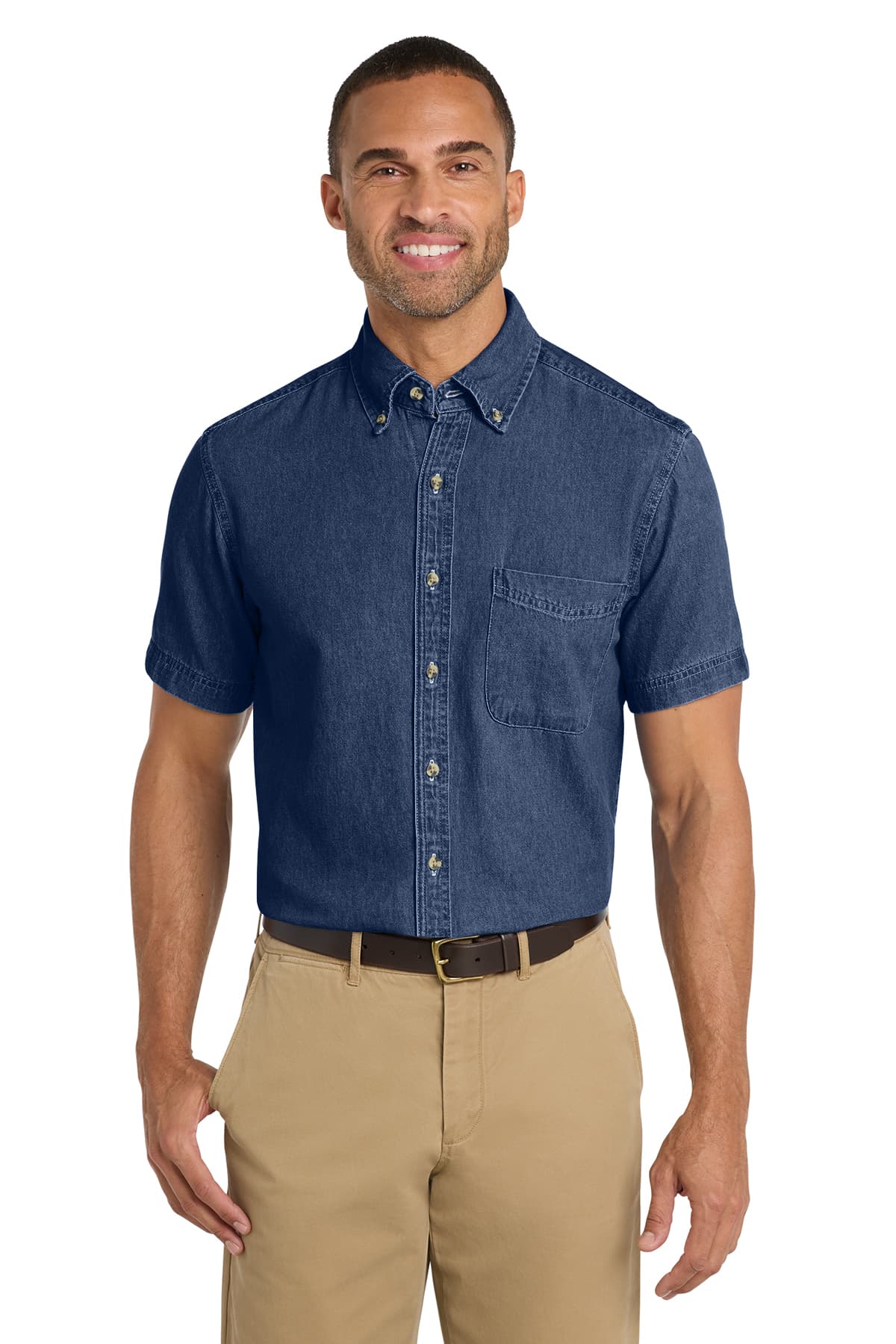Port & Co Short Sleeve Value Denim Shirt