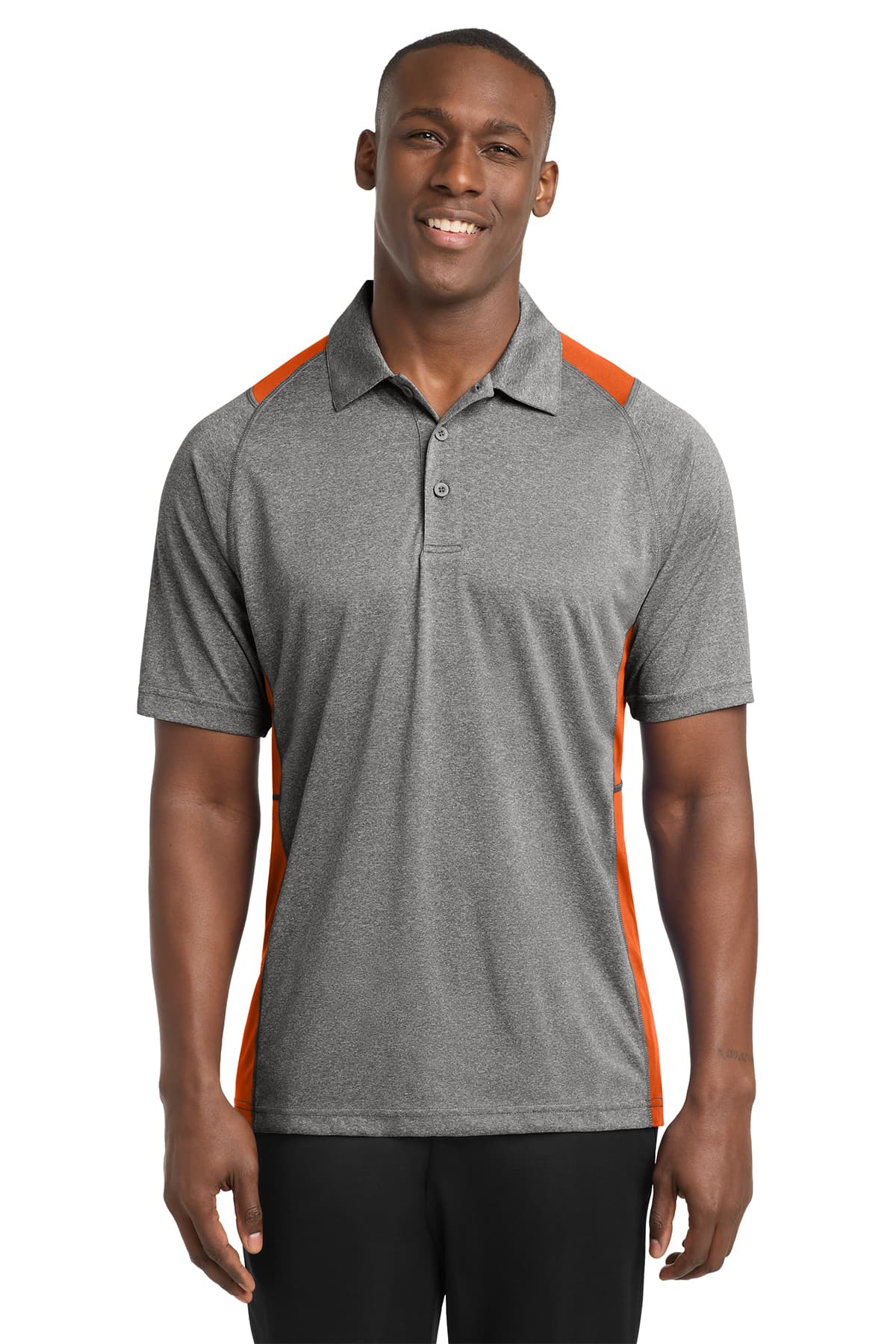 Sport-Tek Heather Colorblock Contender Polo