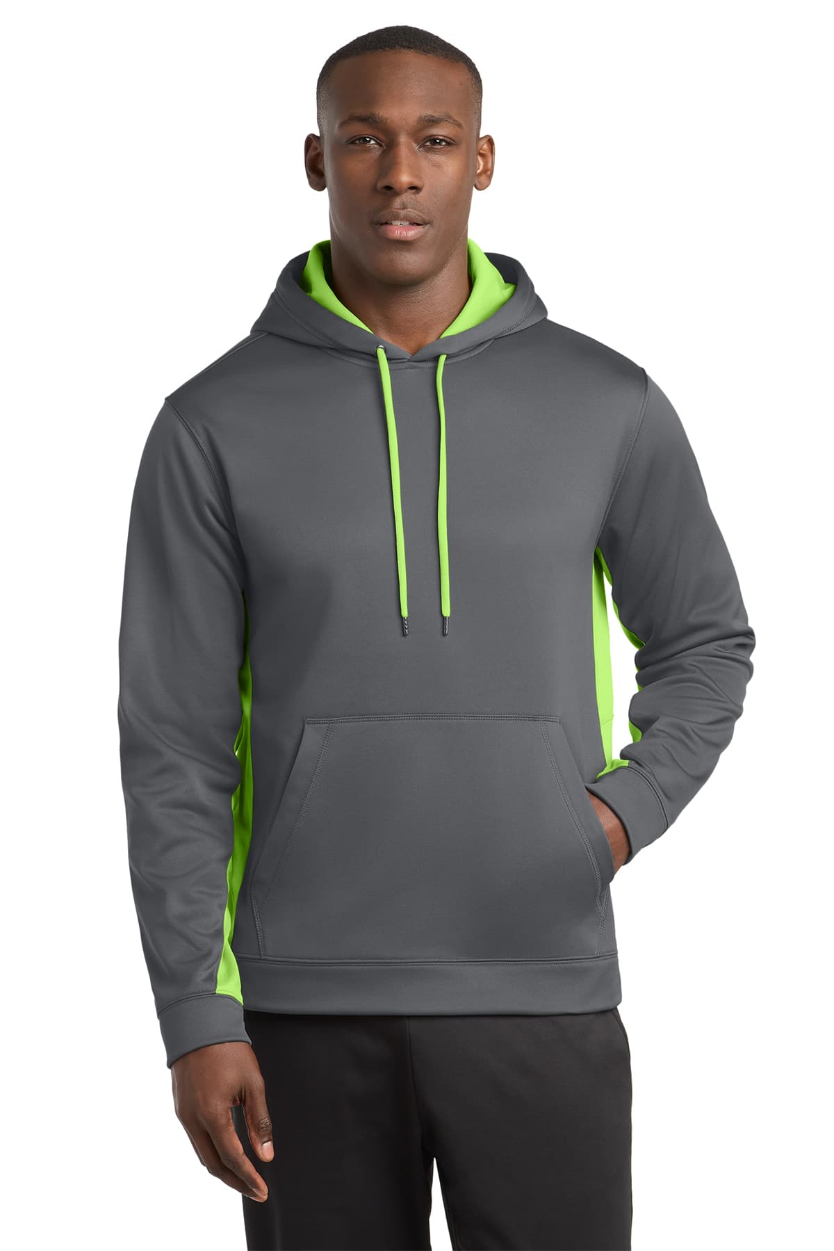 Sport-Tek Sport-Wick Fleece Colorblock Hooded Pullover