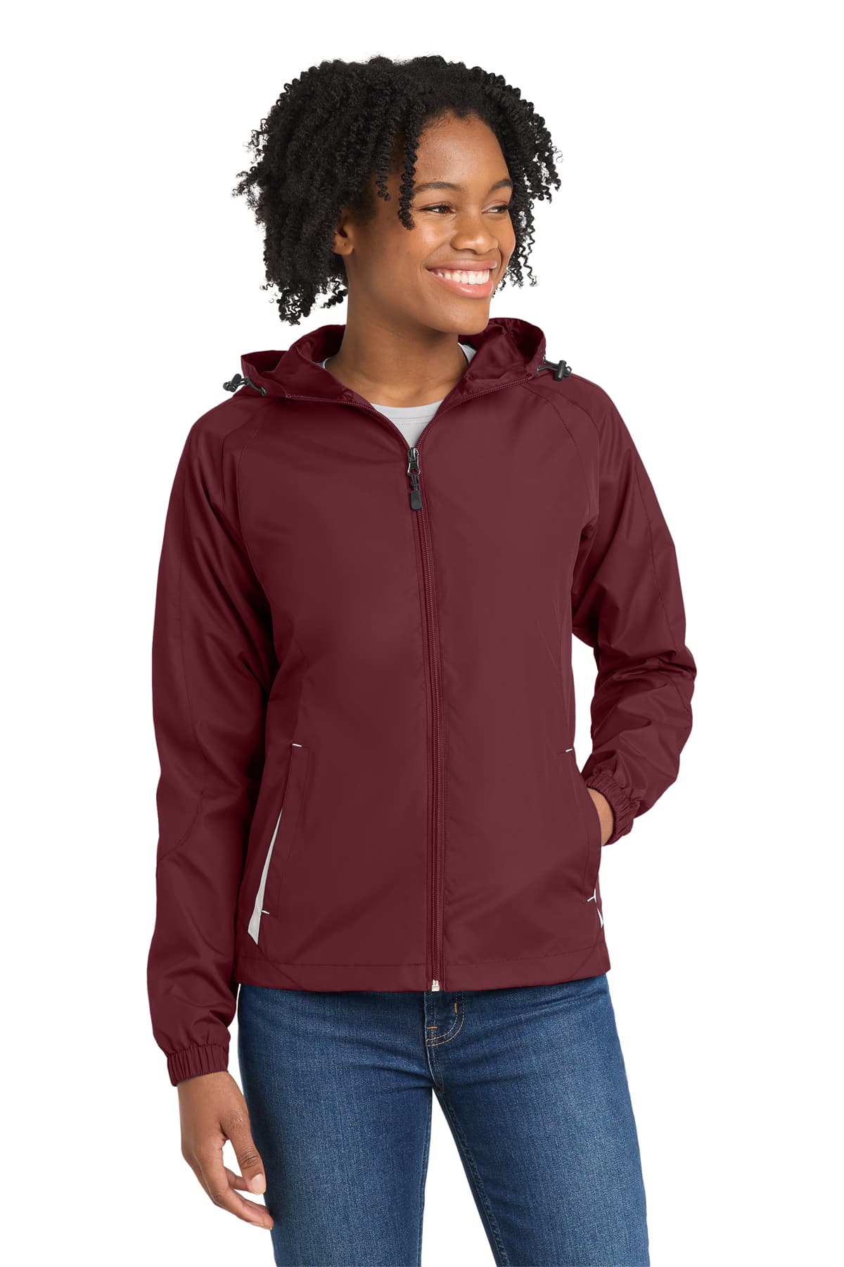 Sport-Tek Women's Colorblock Hooded Raglan Jacket