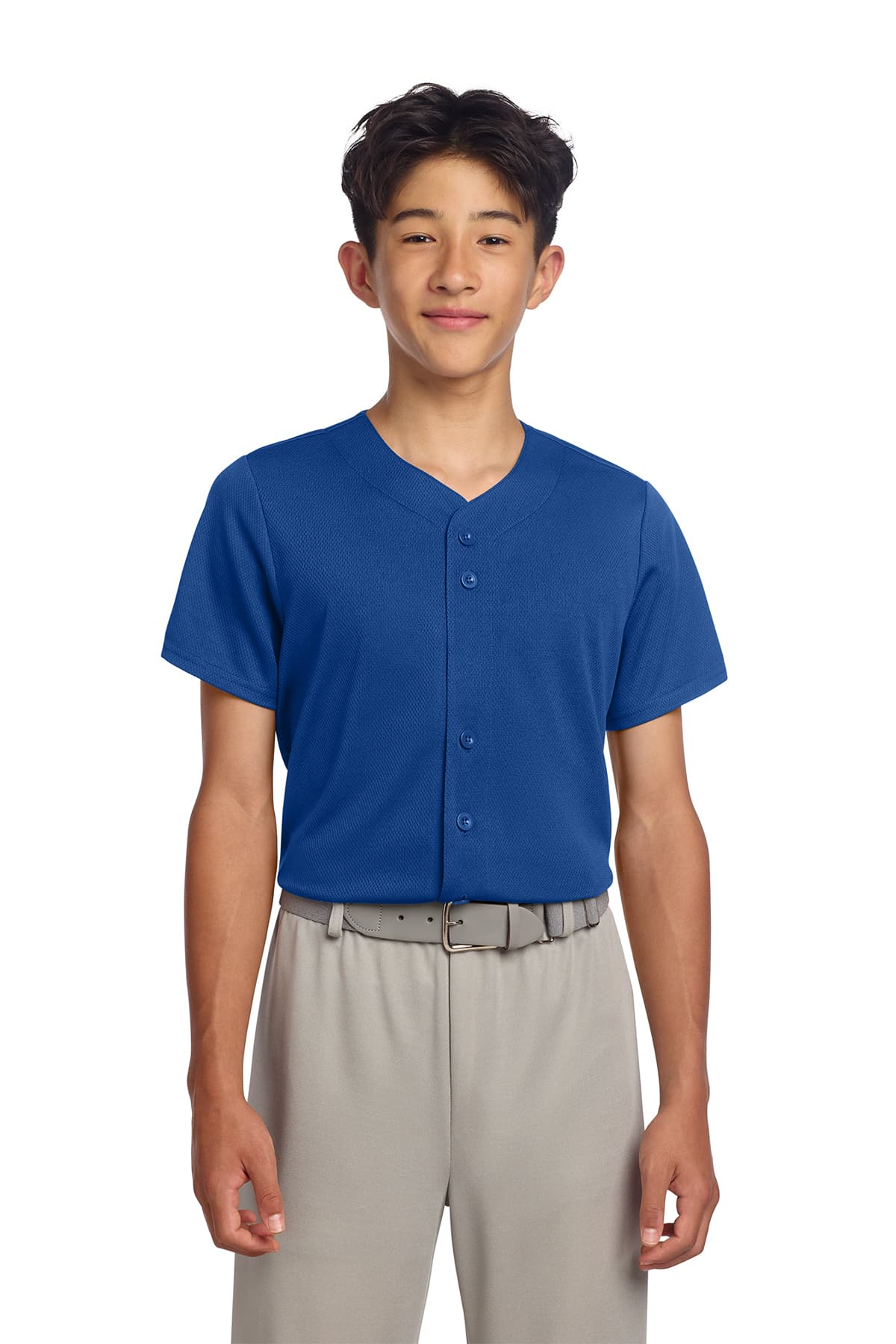 Sport-Tek Youth PosiCharge Tough Mesh Full-Button Jersey