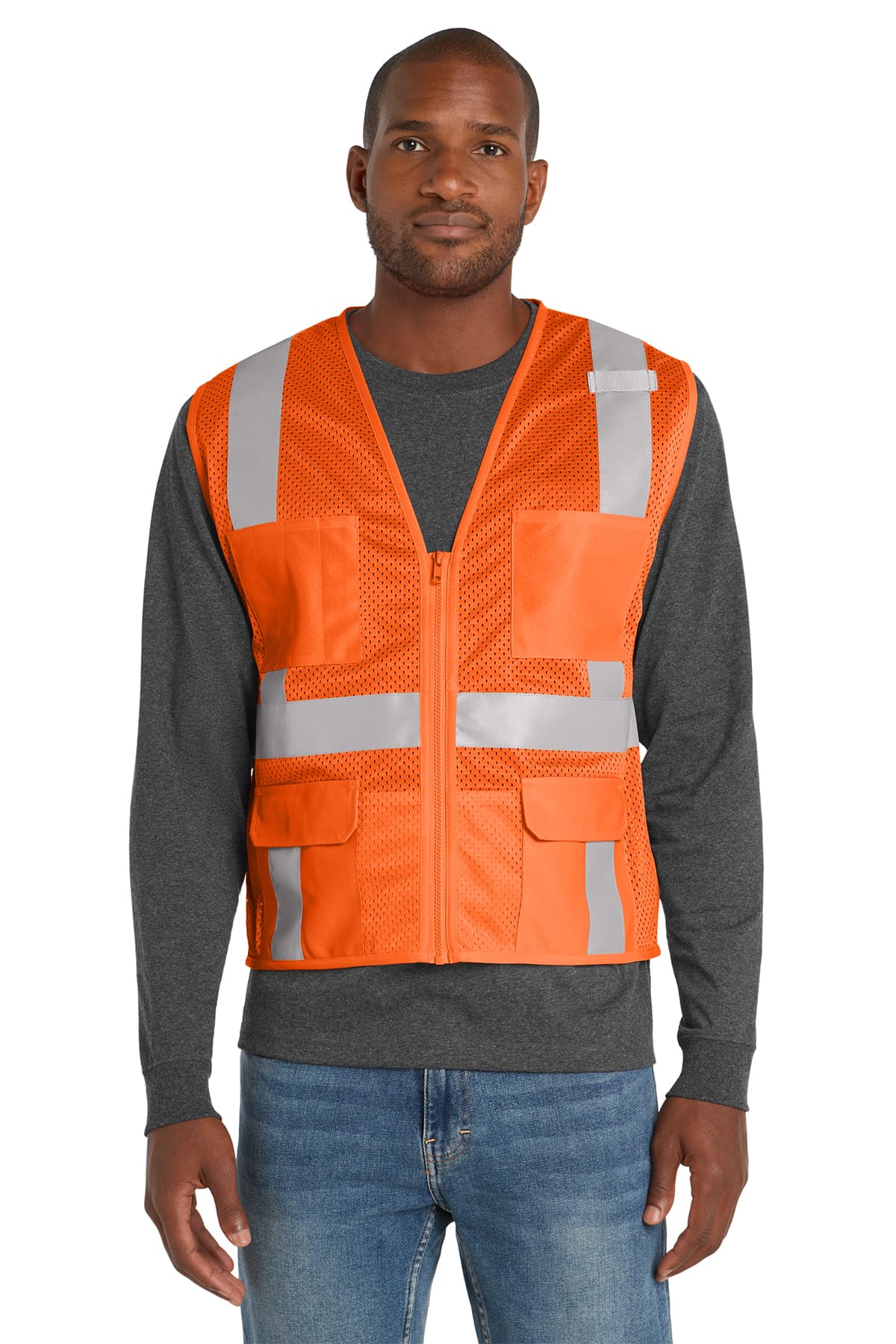 CornerStone ANSI 107 Class 2 Mesh Six-Pocket Zippered Vest