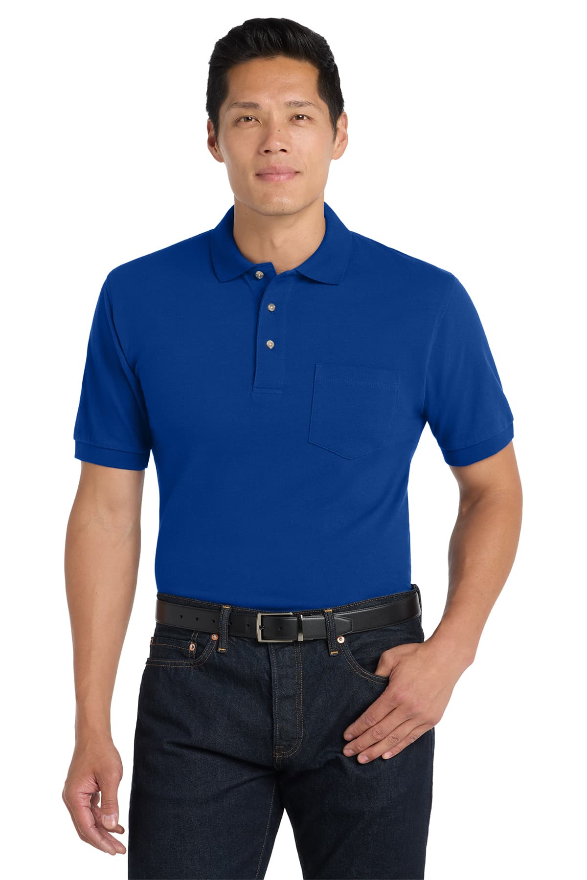 Port Authority Heavyweight Cotton Pique Polo with Pocket