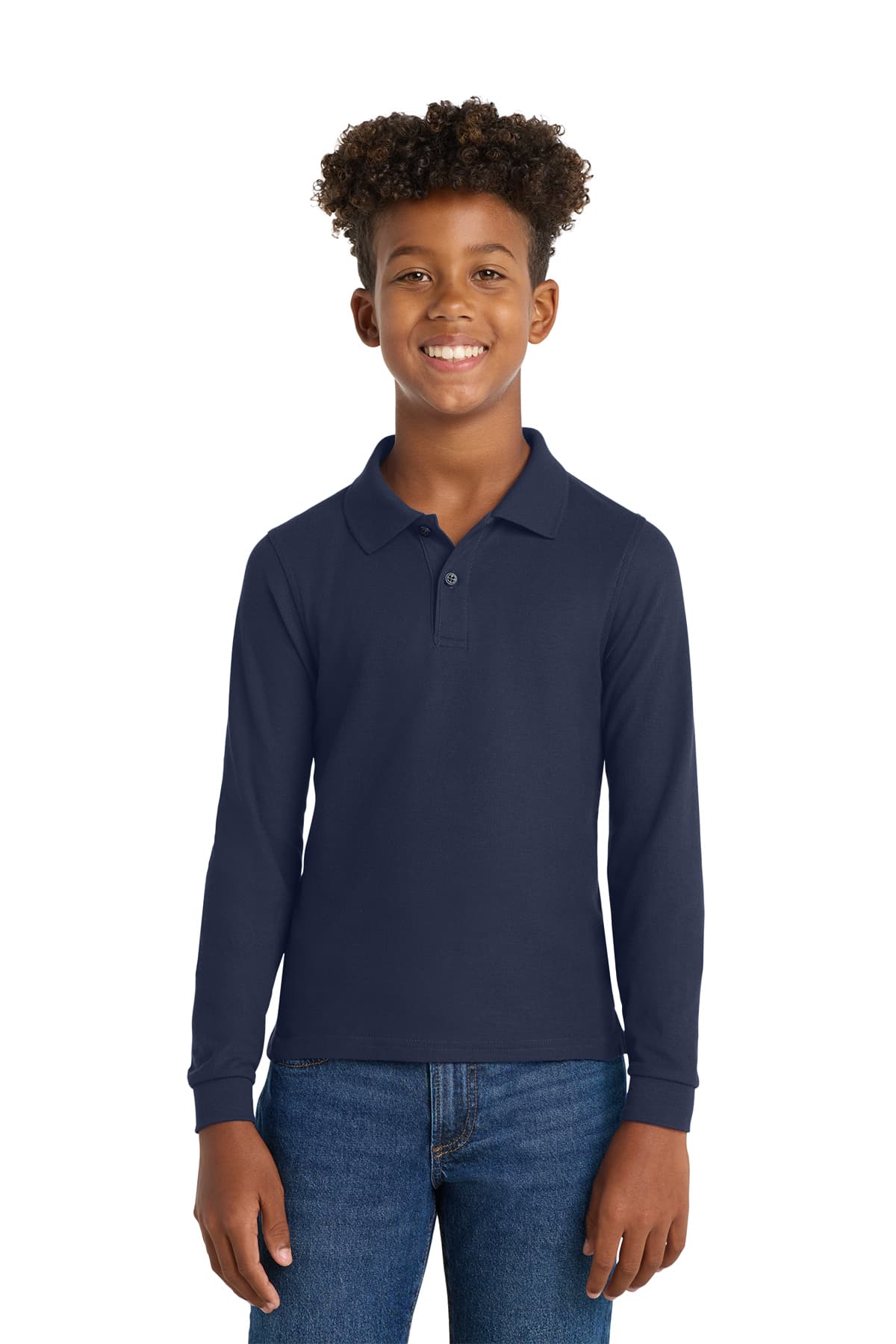 Port Authority Youth Silk Touch Long Sleeve Polo