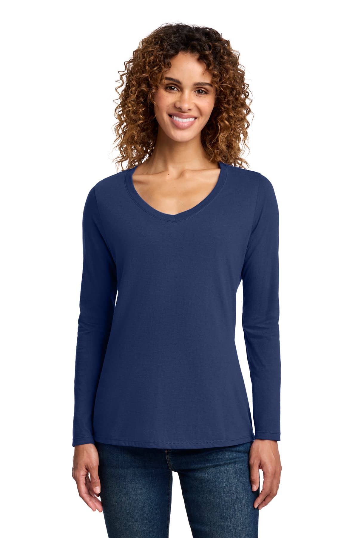 Port & Co Women's Long Sleeve Fan Favorite V-Neck Tee