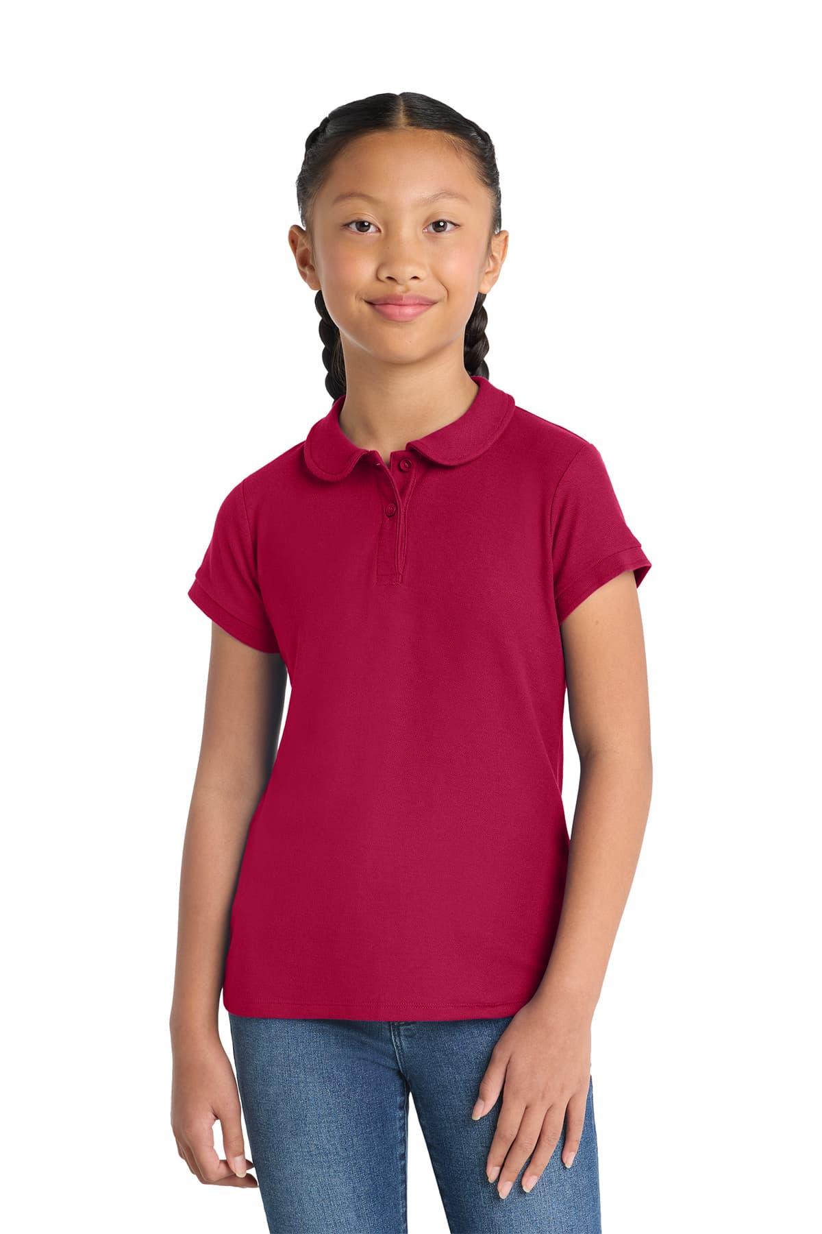 Port Authority Girls Silk Touch Peter Pan Collar Polo
