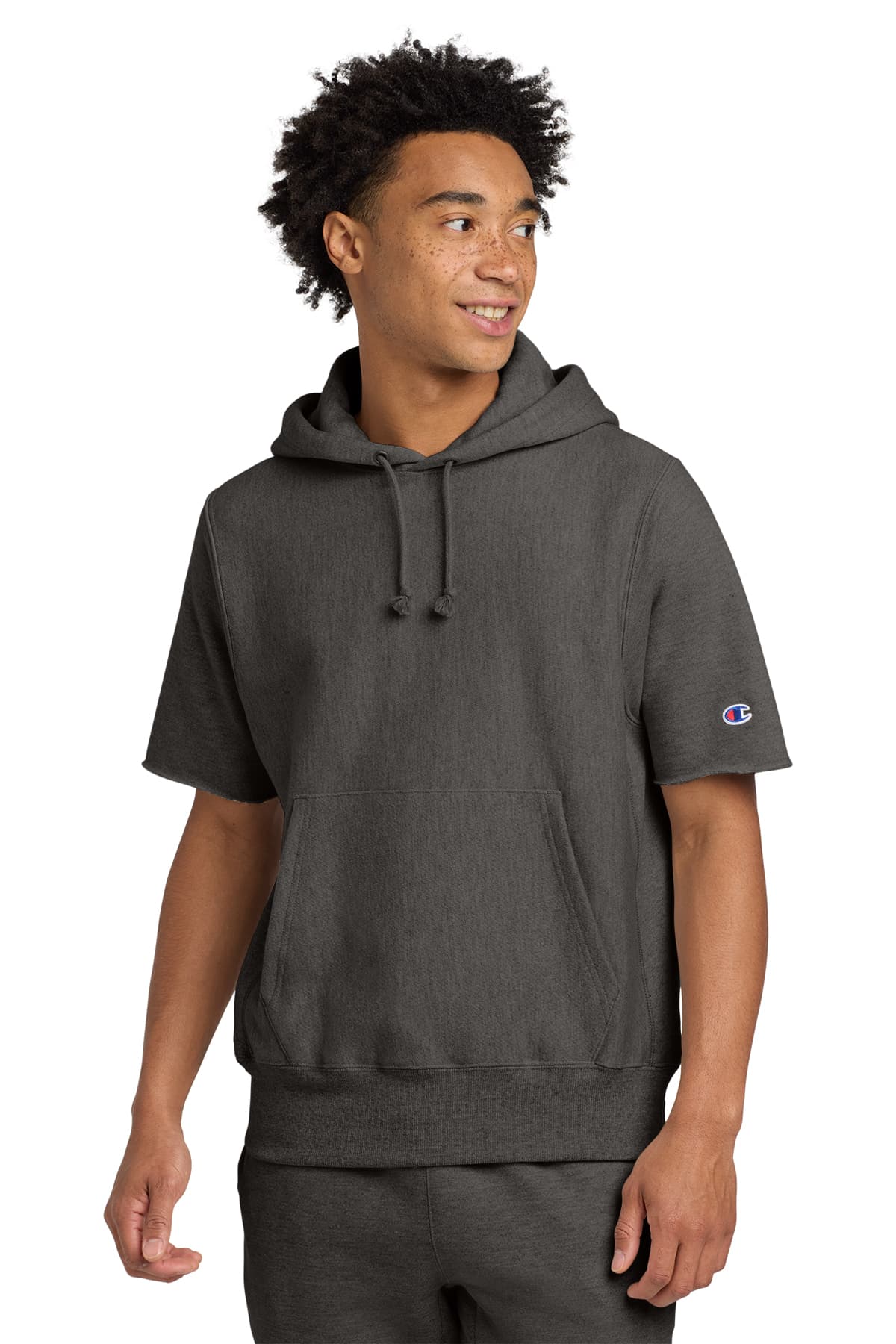 Champion Reverse Weave Short Sleeve Hooded Sweatshirt