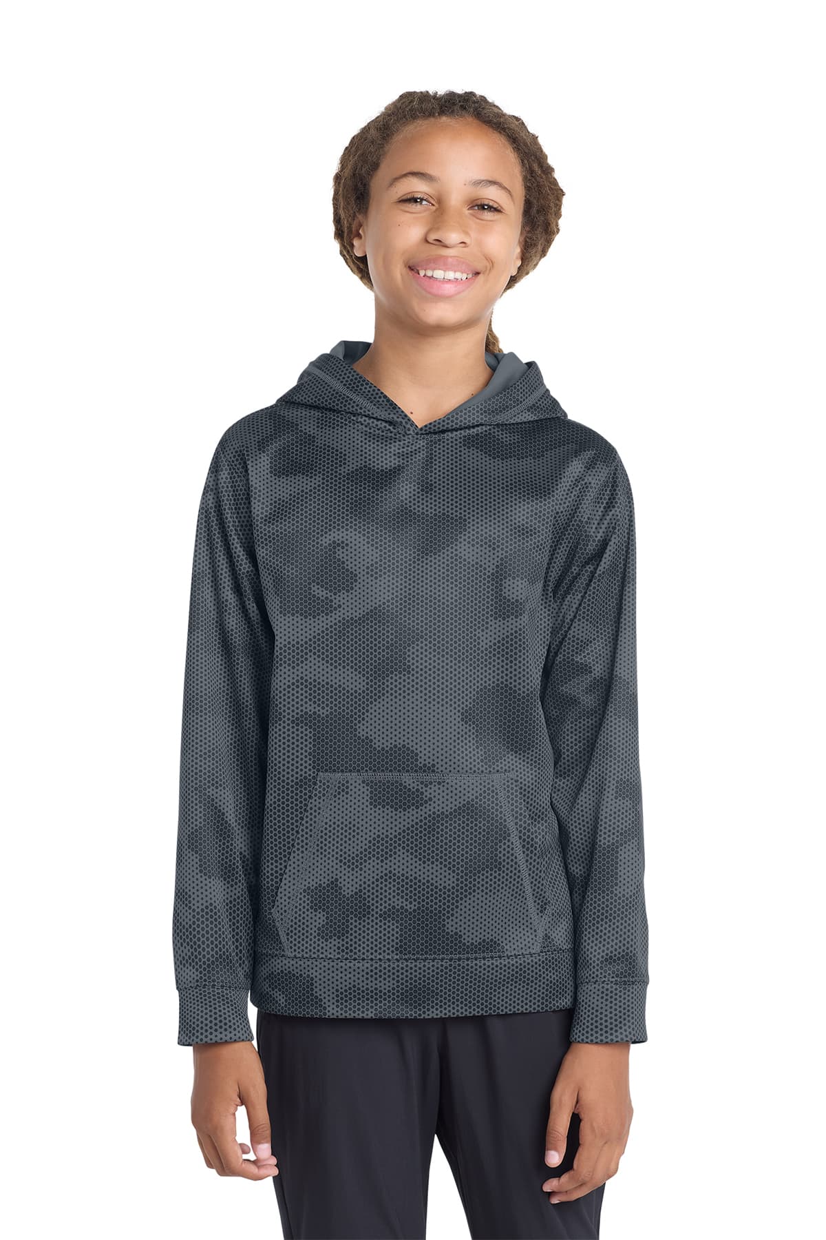 Sport-Tek Youth Sport-Wick CamoHex Fleece Hooded Pullover