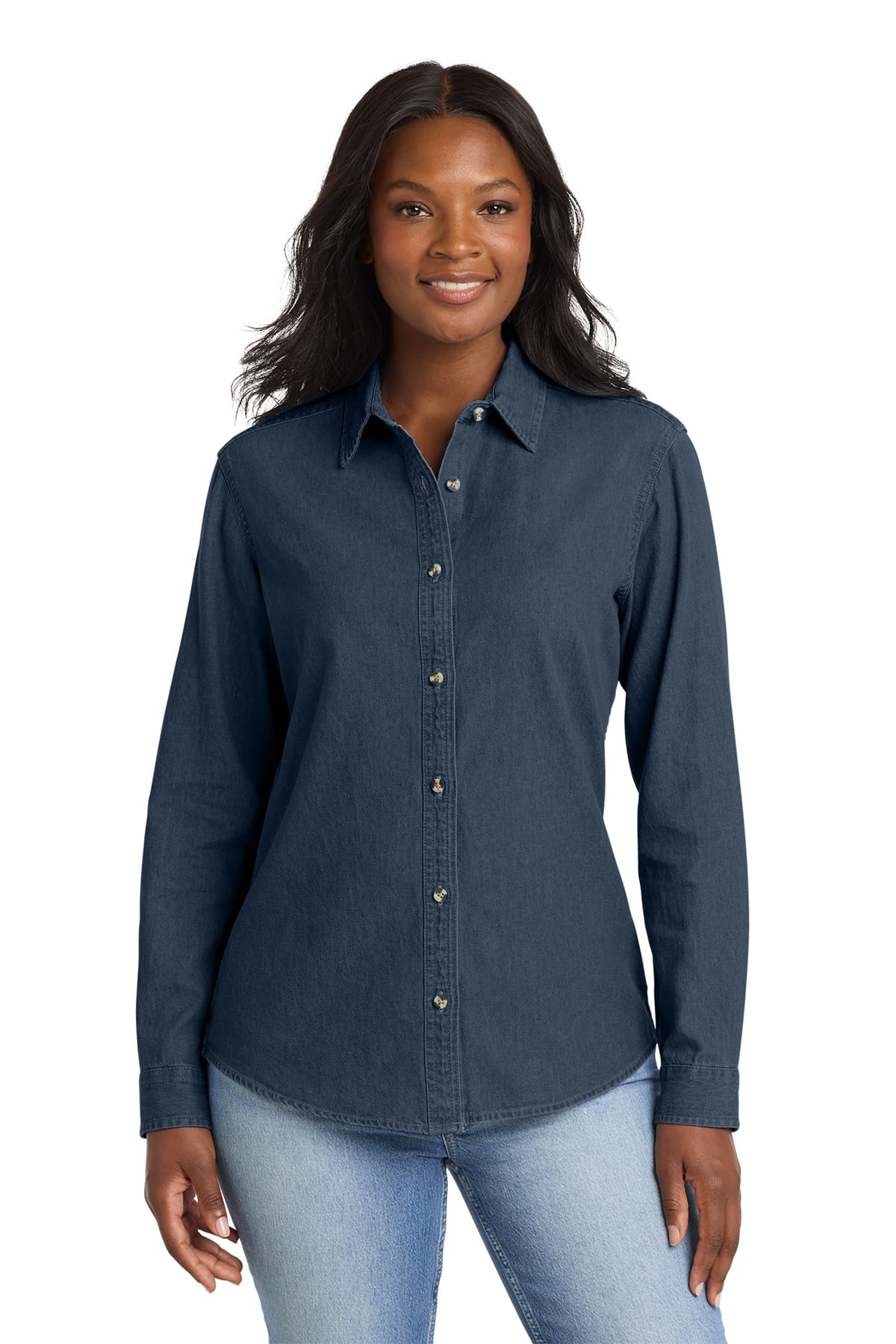 Port & Co Women's Long Sleeve Value Denim Shirt