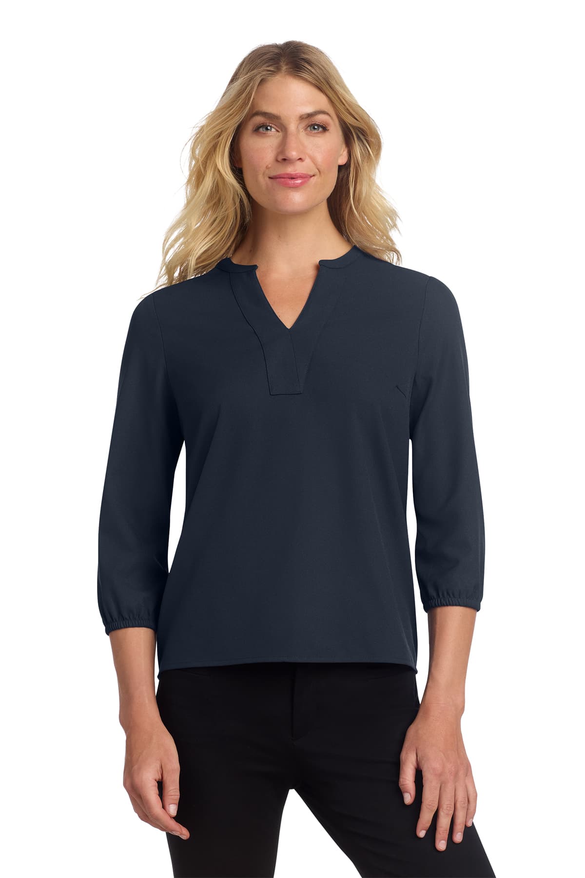 Mercer+Mettle Women's Stretch Crepe 3/4-Sleeve Blouse