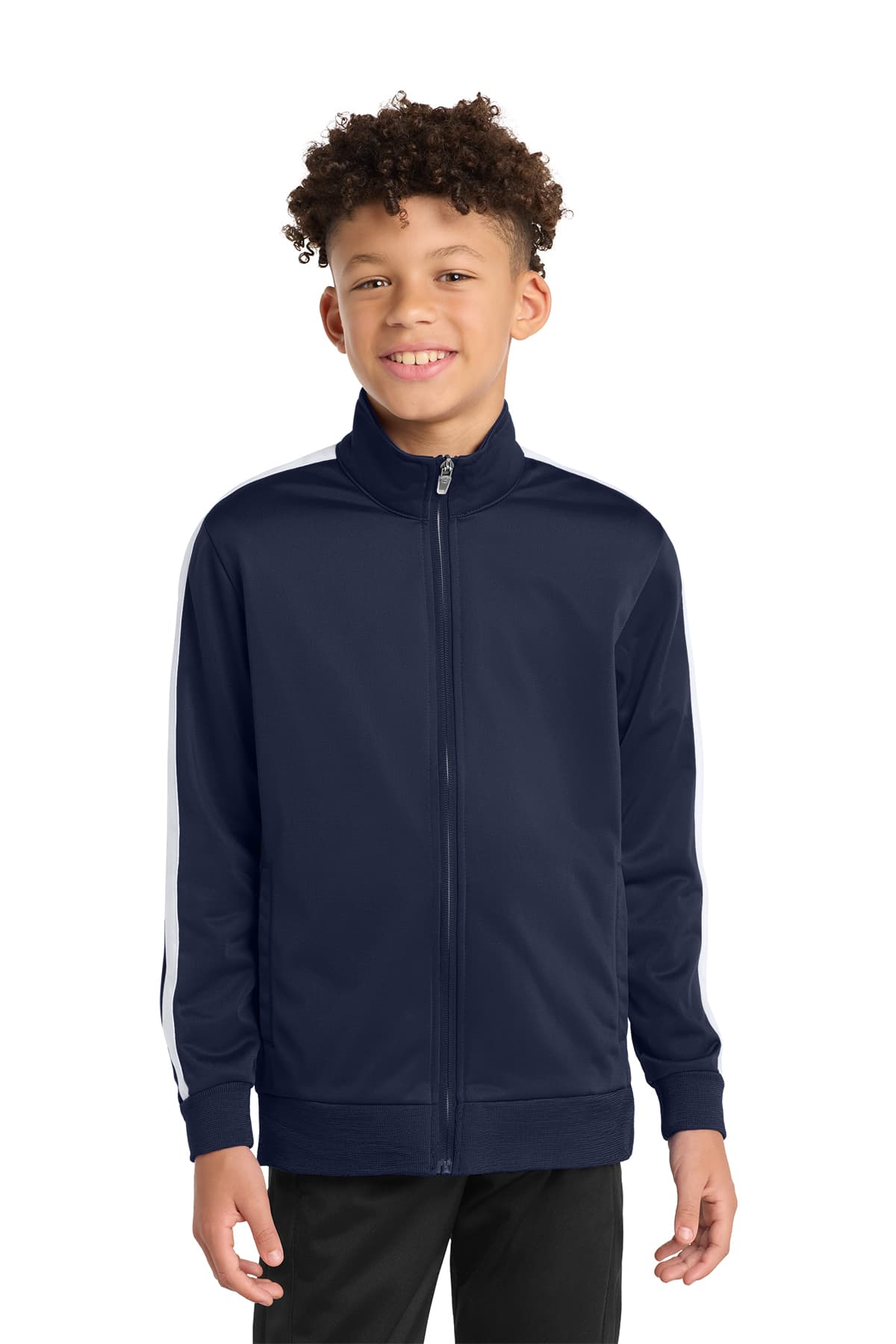 Sport-Tek Youth Tricot Sleeve Stripe Track Jacket