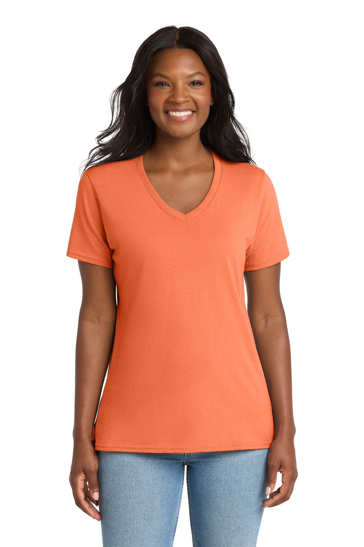 Port & Co Women's Core Cotton V-Neck Tee