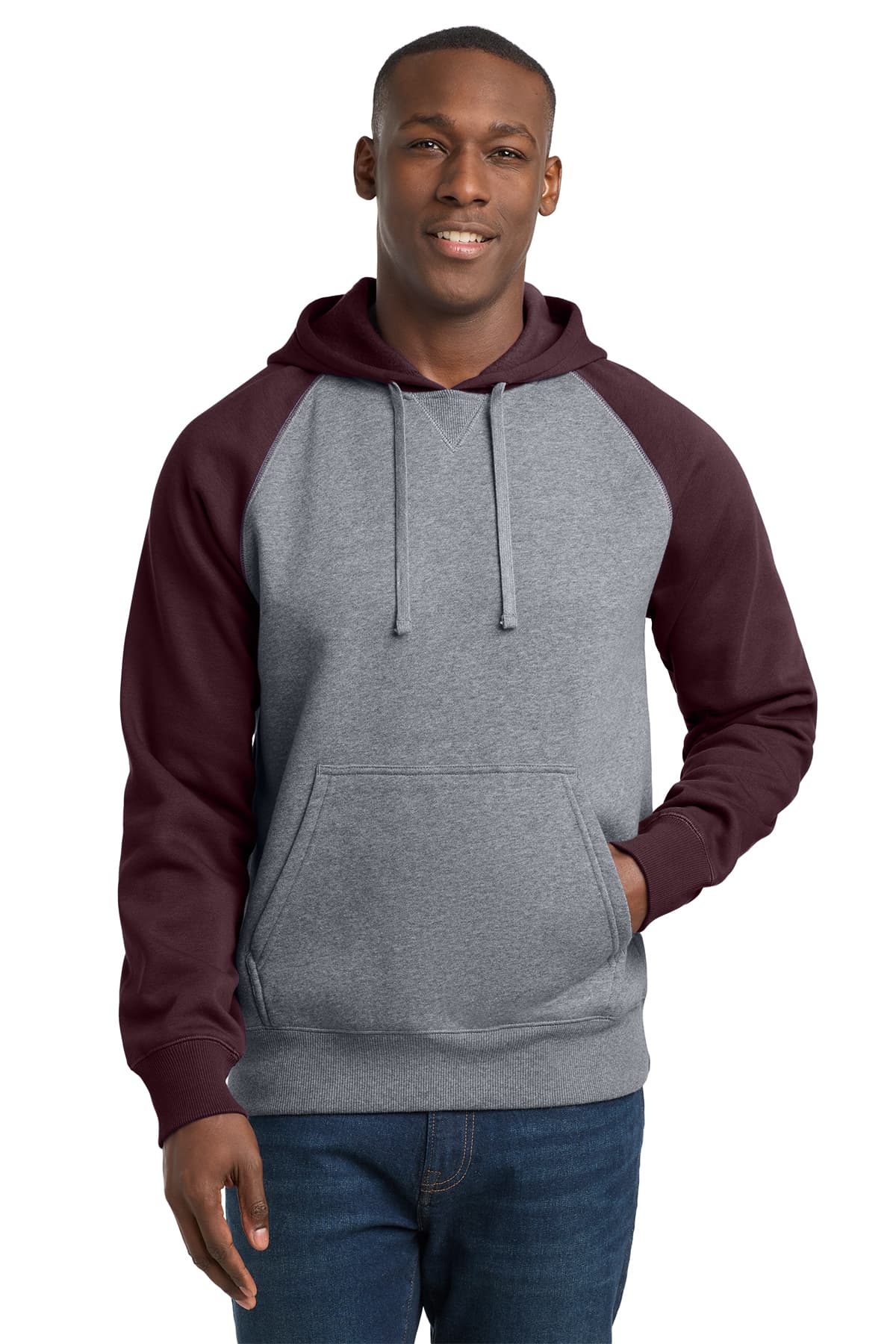 Sport-Tek Raglan Colorblock Pullover Hooded Sweatshirt