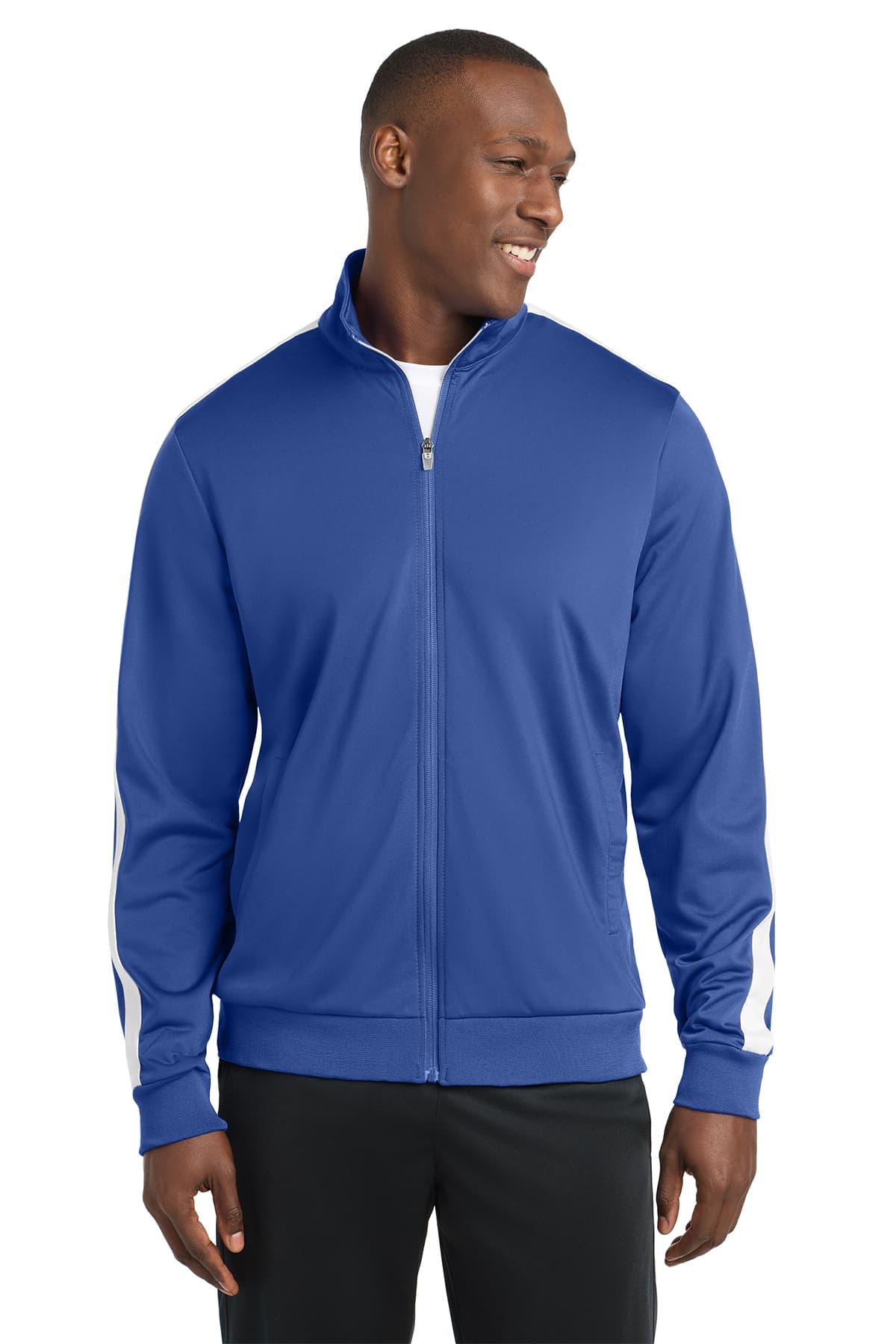 Sport-Tek Tricot Sleeve Stripe Track Jacket