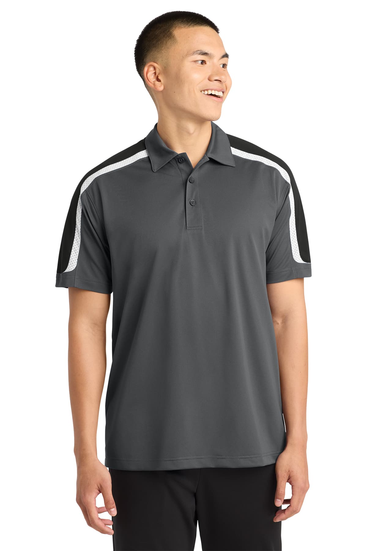 Sport-Tek Tricolor Shoulder Micropique Sport-Wick Polo