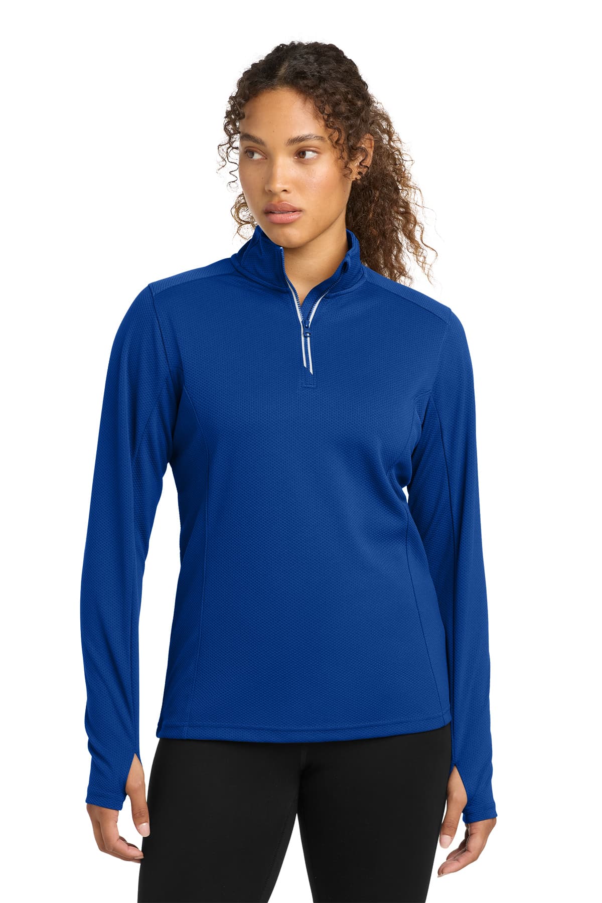 Sport-Tek Women's Sport-Wick Textured 1/4-Zip Pullover