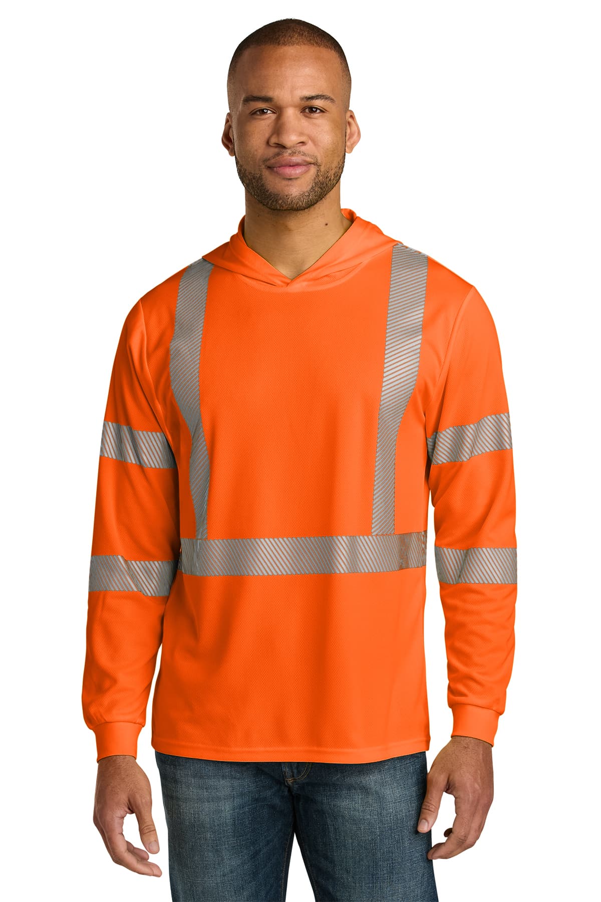 CornerStone ANSI 107 Class 3 Long Sleeve Segmented Tape Hooded Tee