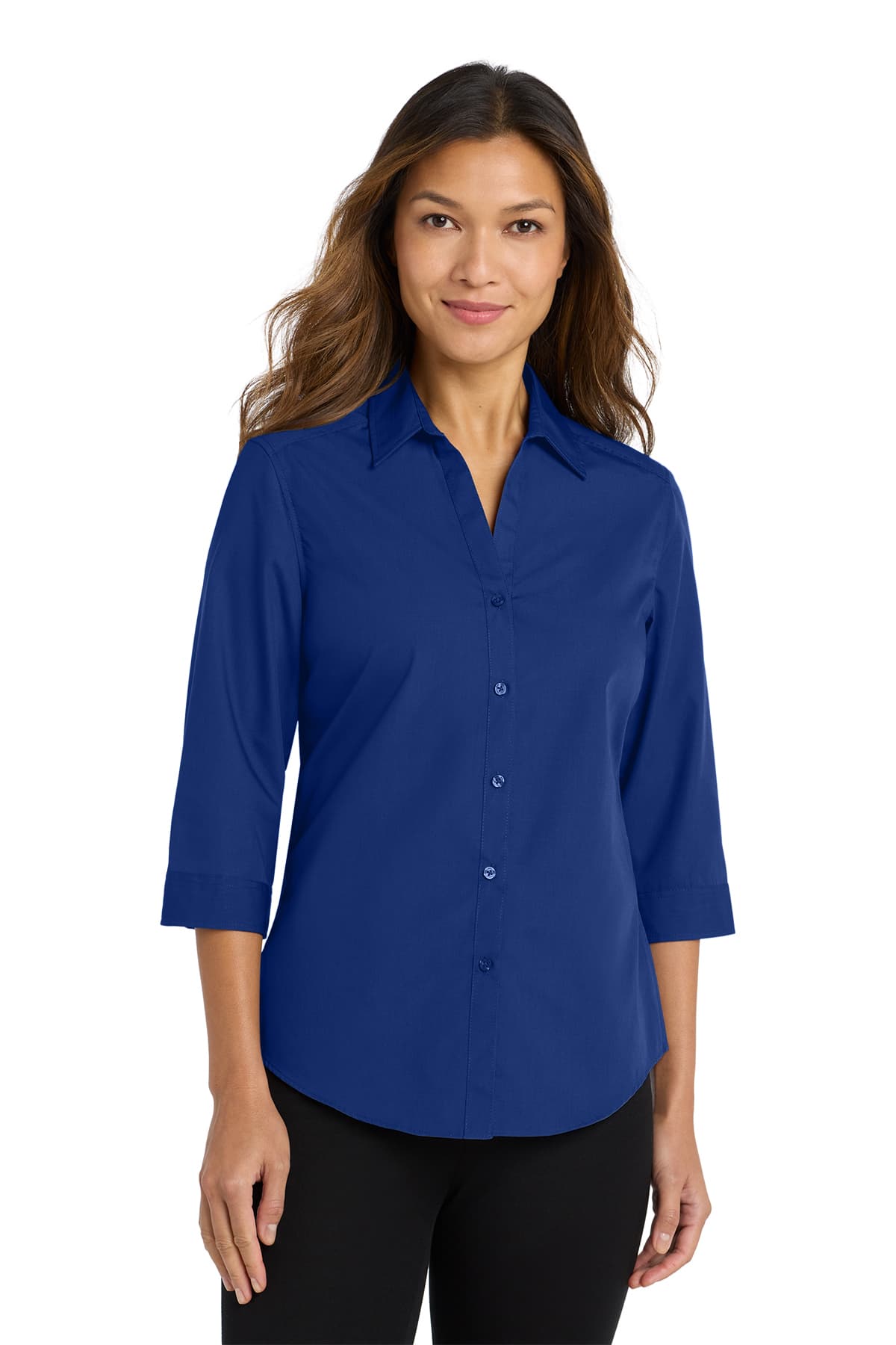 Port Authority Women's 3/4-Sleeve Carefree Poplin Shirt