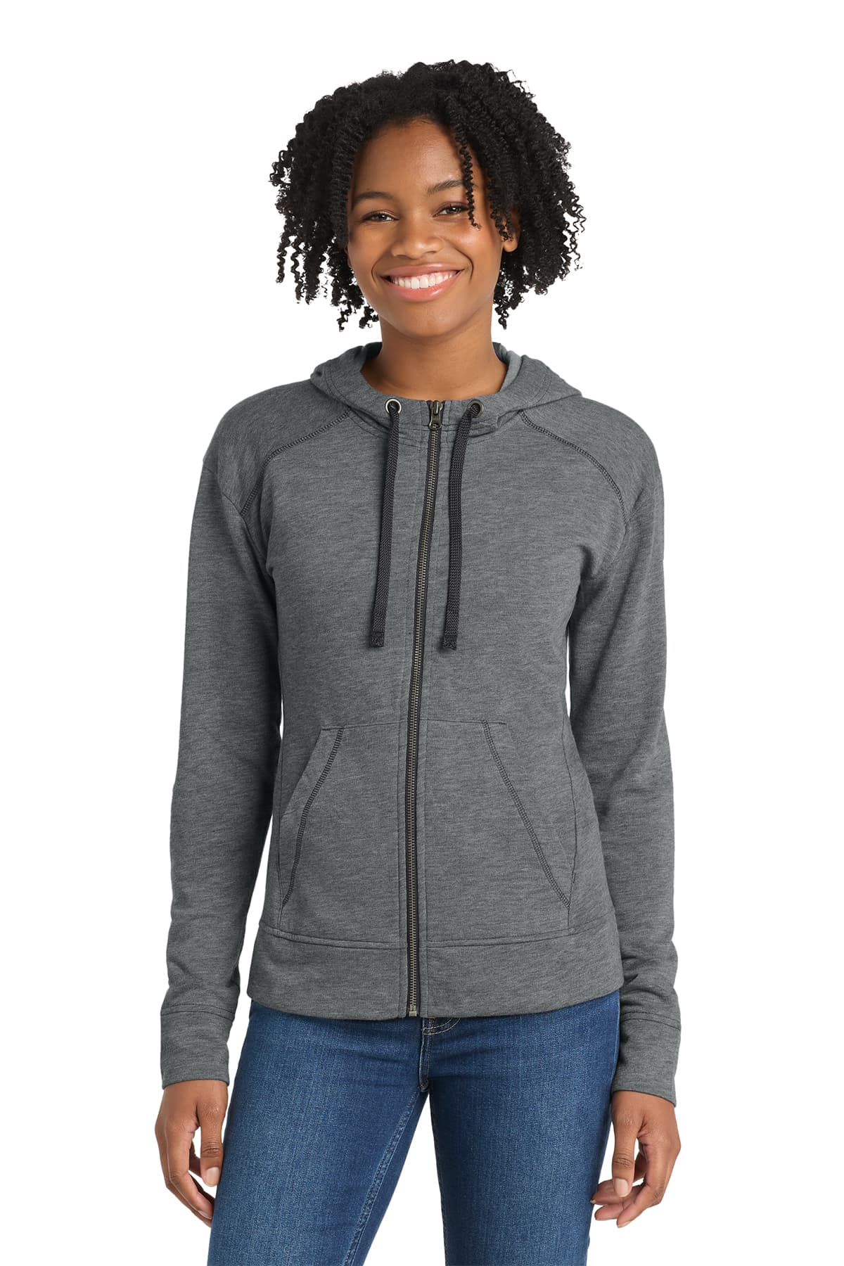 Sport-Tek Women's PosiCharge Tri-Blend Wicking Fleece Full-Zip Hooded Jacket