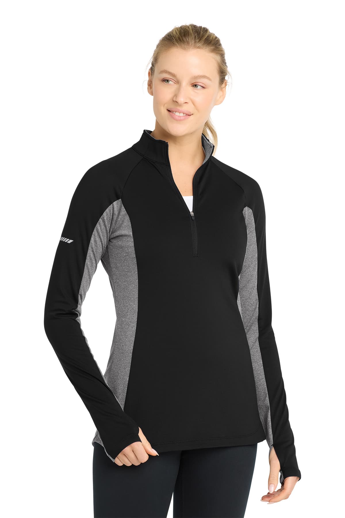 Sport-Tek Women's Sport-Wick Stretch Contrast 1/4-Zip Pullover
