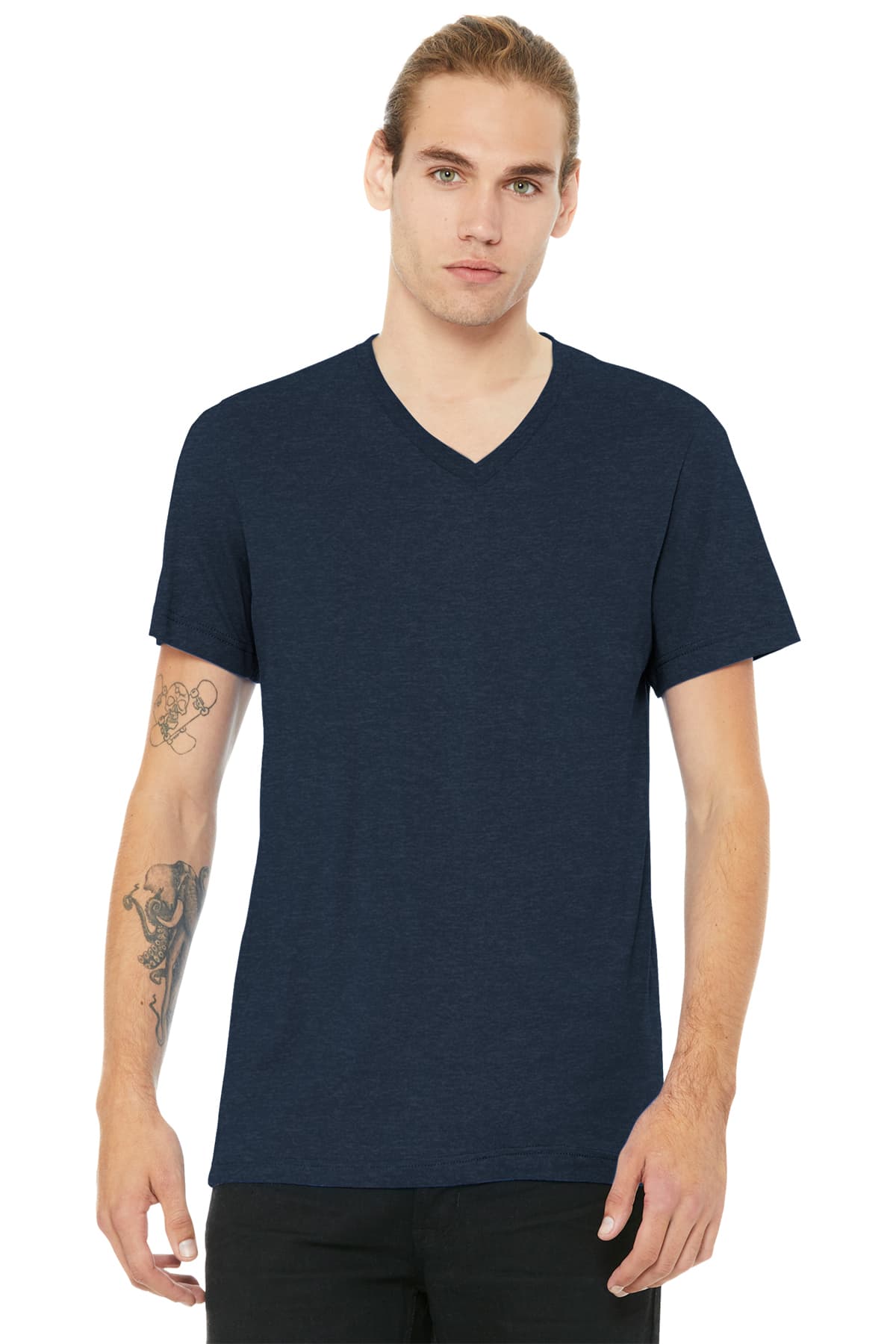 BELLA+CANVAS Unisex Heather CVC V-Neck Tee