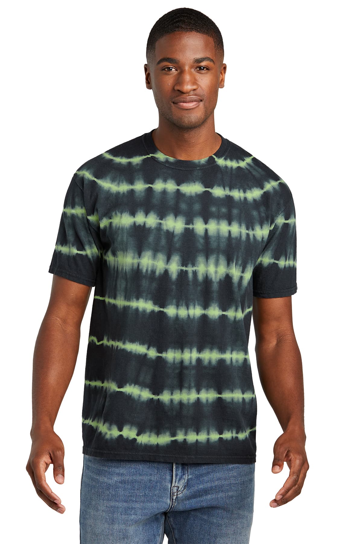 Port & Co Allover Stripe Tie-Dye Tee
