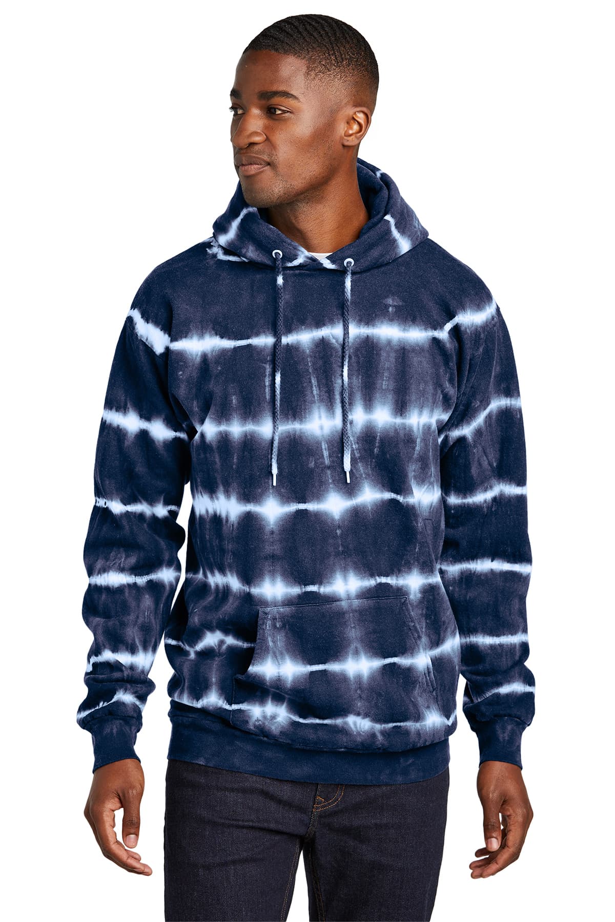 Port & Co Allover Stripe Tie-Dye Fleece