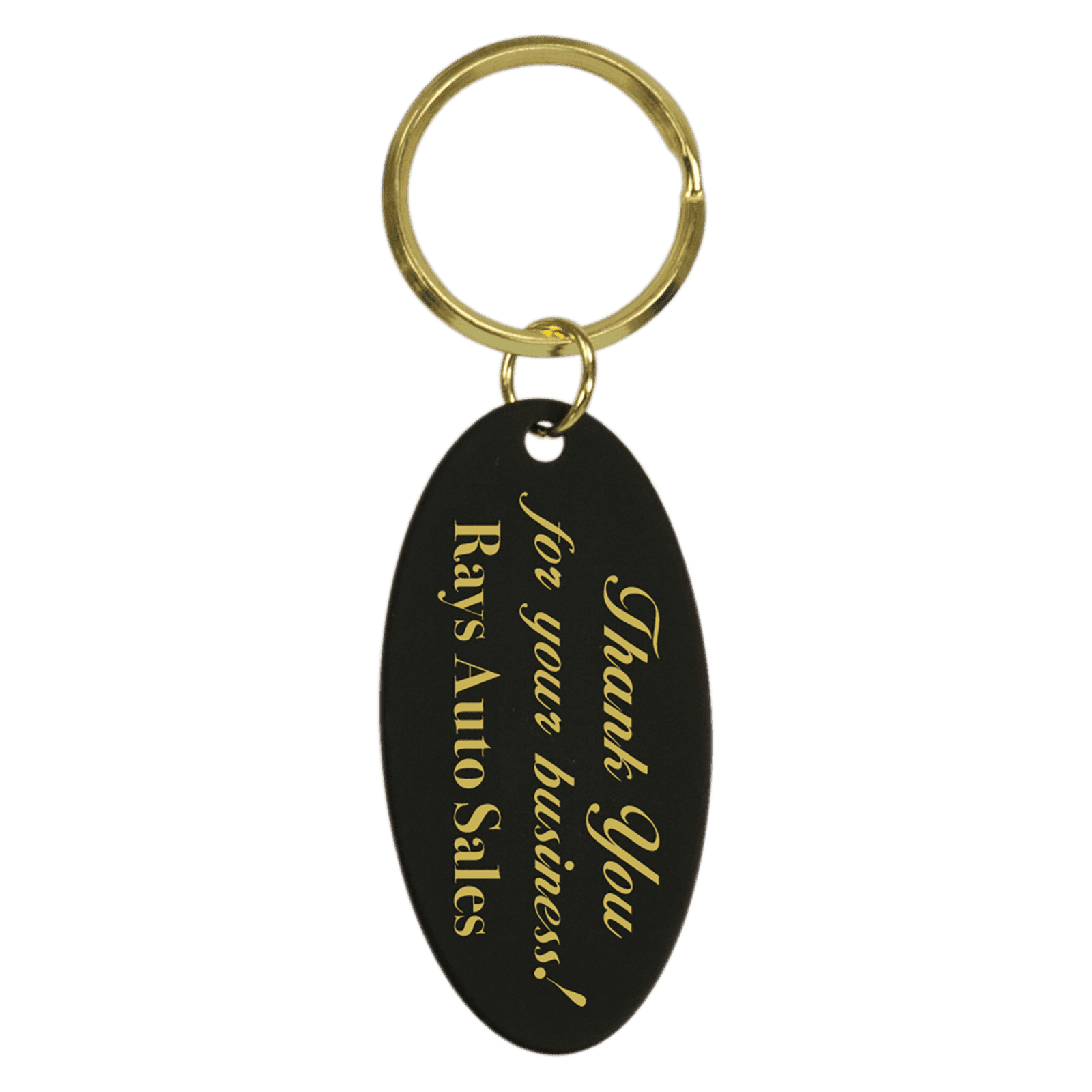 Black Brass Oval Keychain