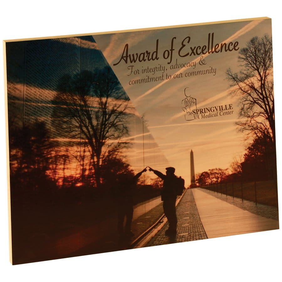 Matte Maple Finish ChromaLuxe Photo Panel with Keyholes and Kickstand