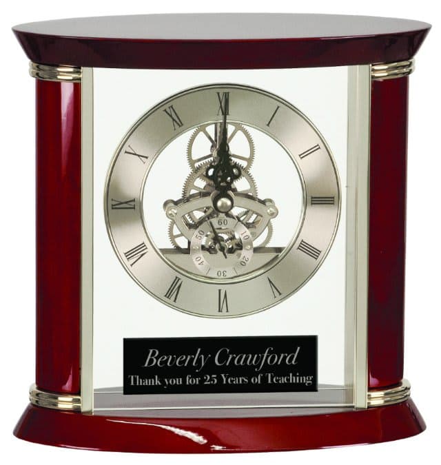 Executive Piano Finish Clock Silver/Rosewood