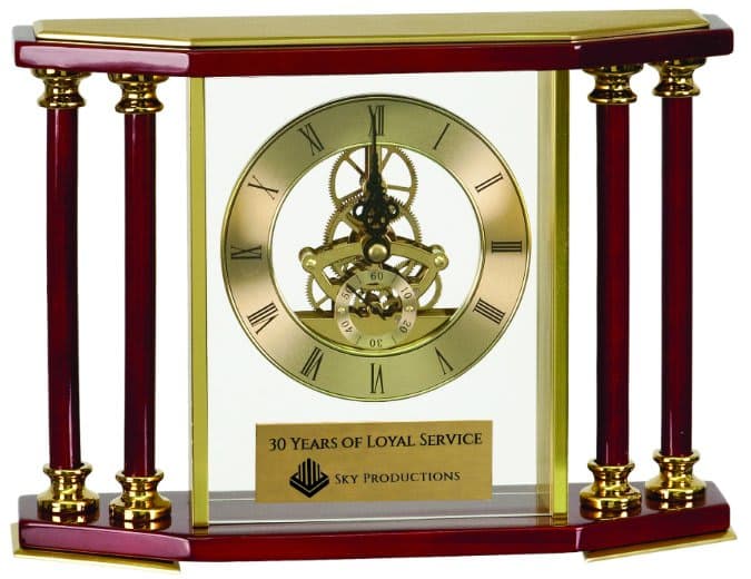 Executive 4 Pillar Piano Finish Clock