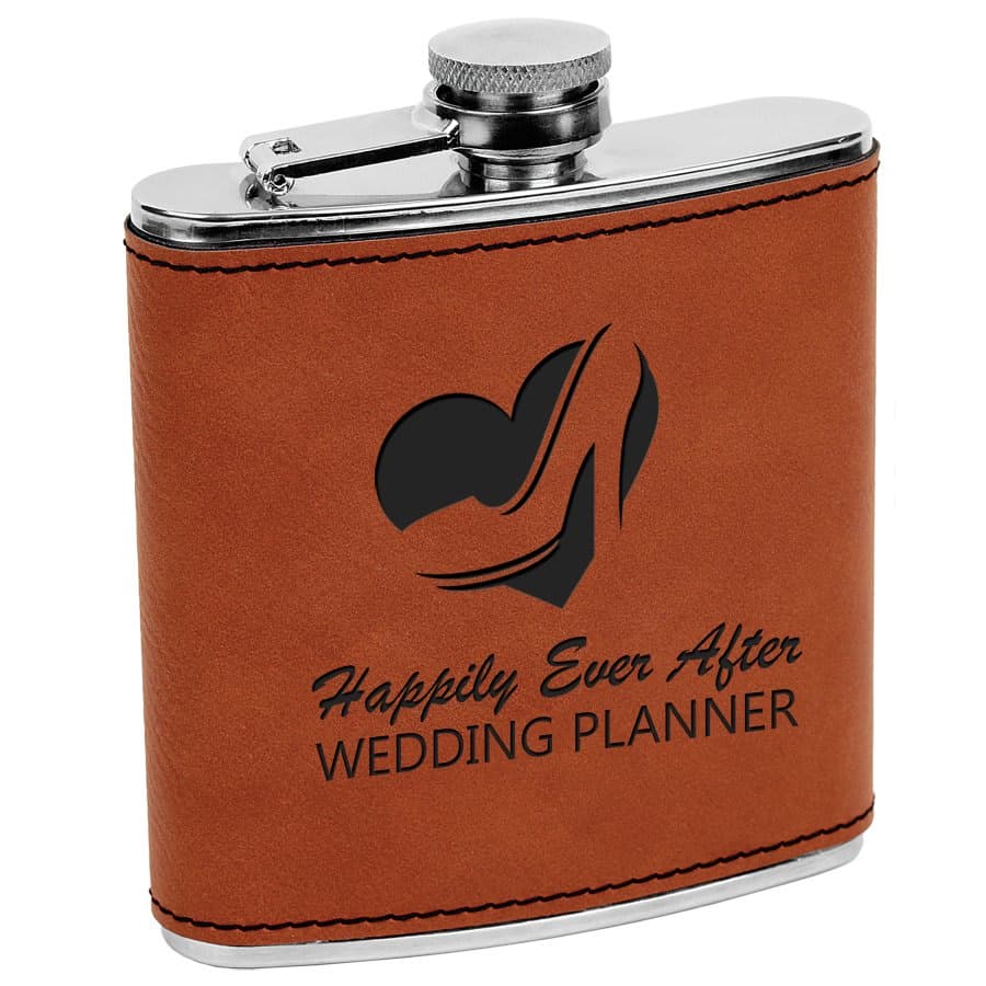 Rawhide Leatherette 6 oz. Flask
