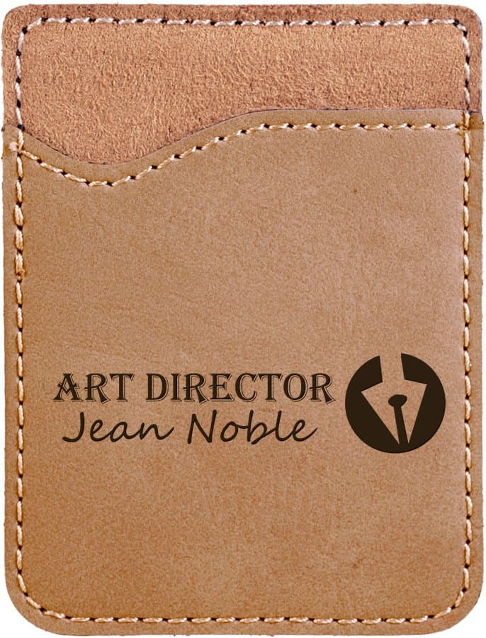 Light Brown Leatherette Phone Wallet