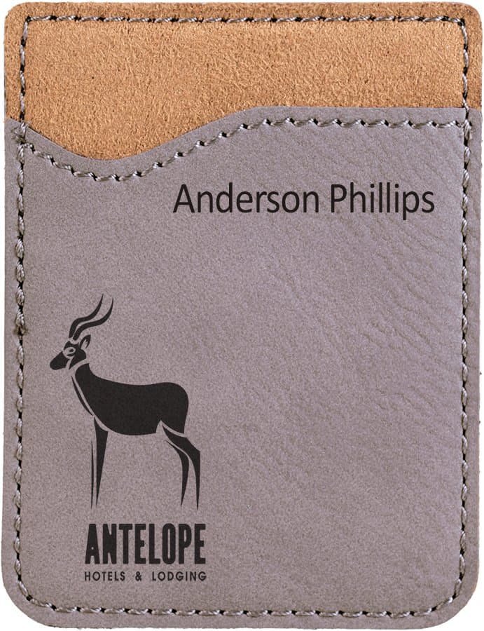 Gray Leatherette Phone Wallet