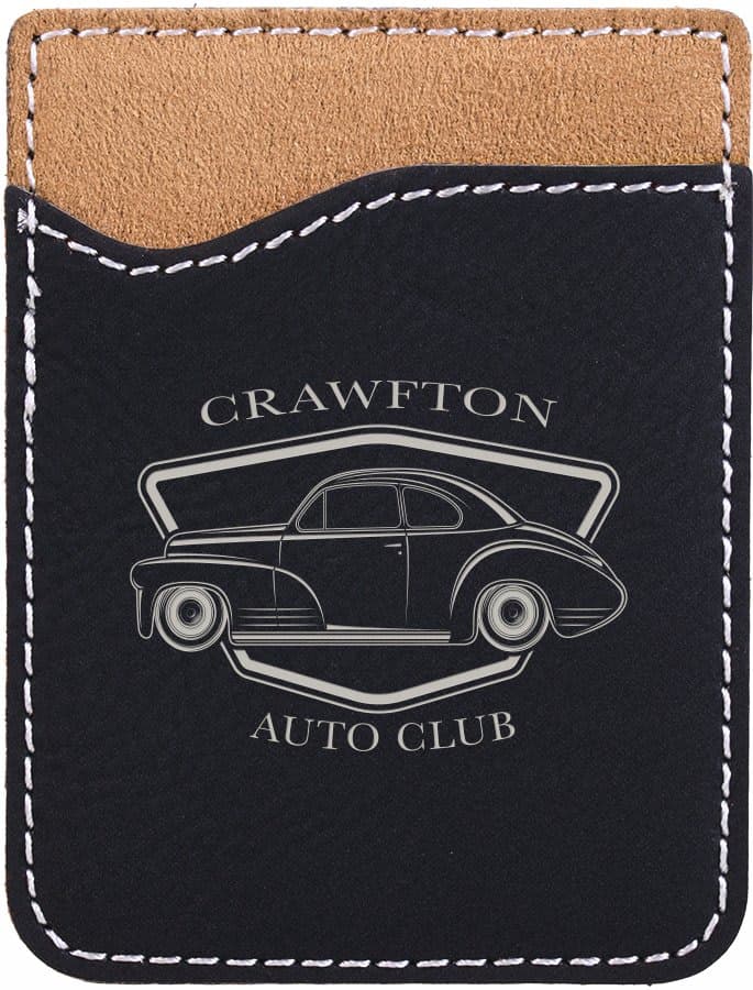 Black/Silver Leatherette Phone Wallet