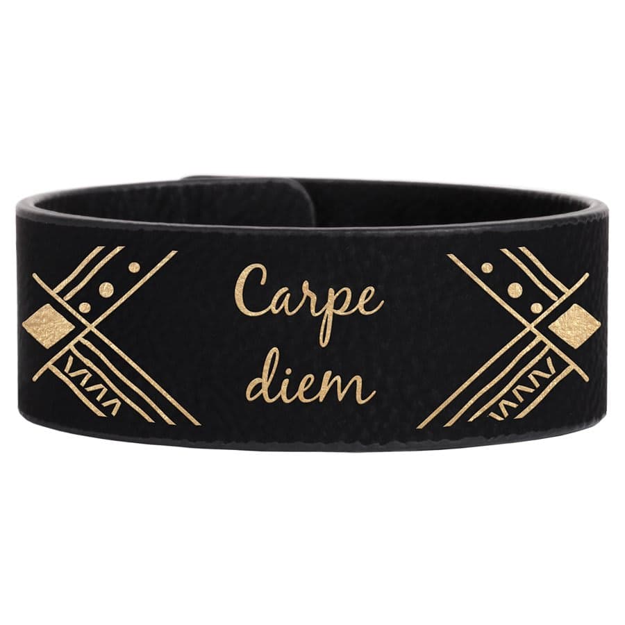 Black/Gold Leatherette Cuff Bracelet