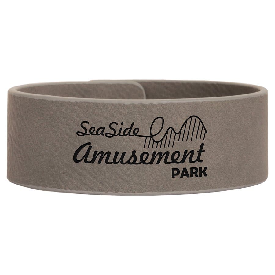 Gray Leatherette Cuff Bracelet